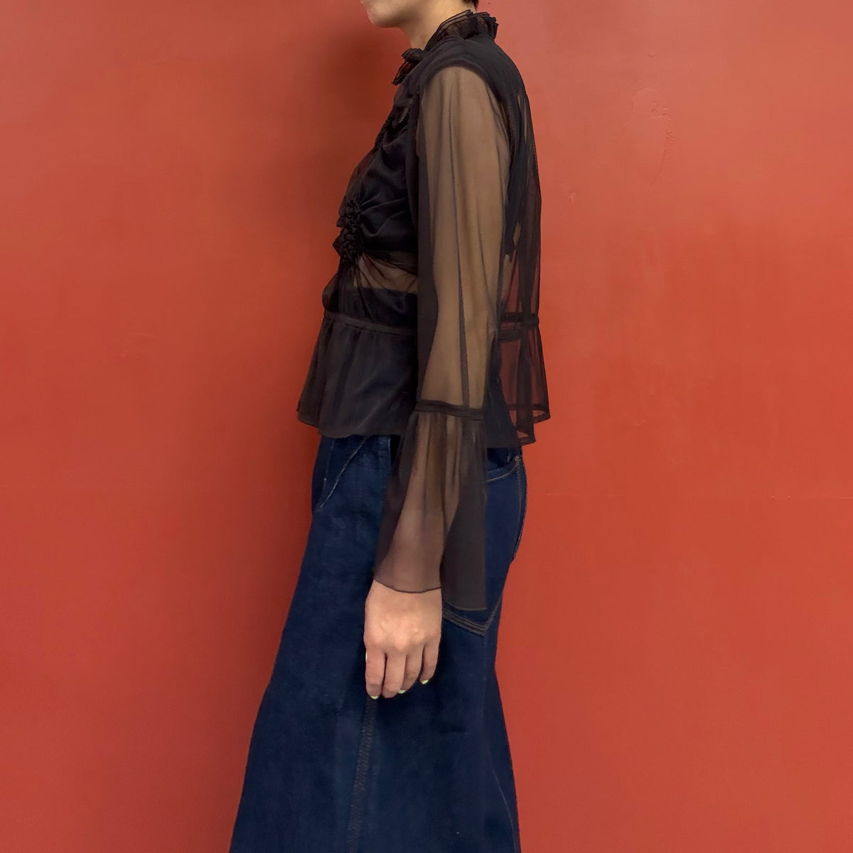 Mesh shibori shirt
