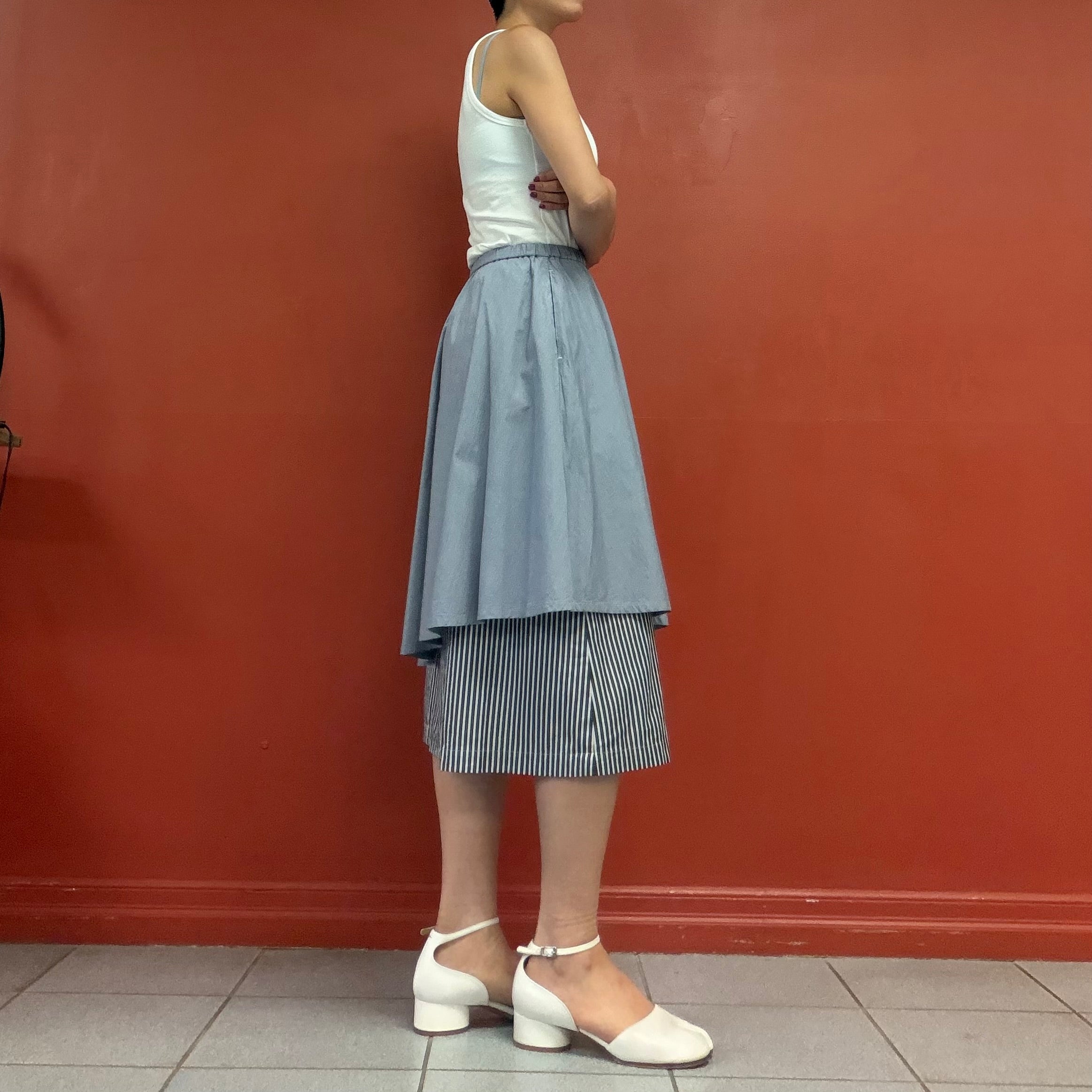 Kazuko Kitamura take off layered asymmetry skirt