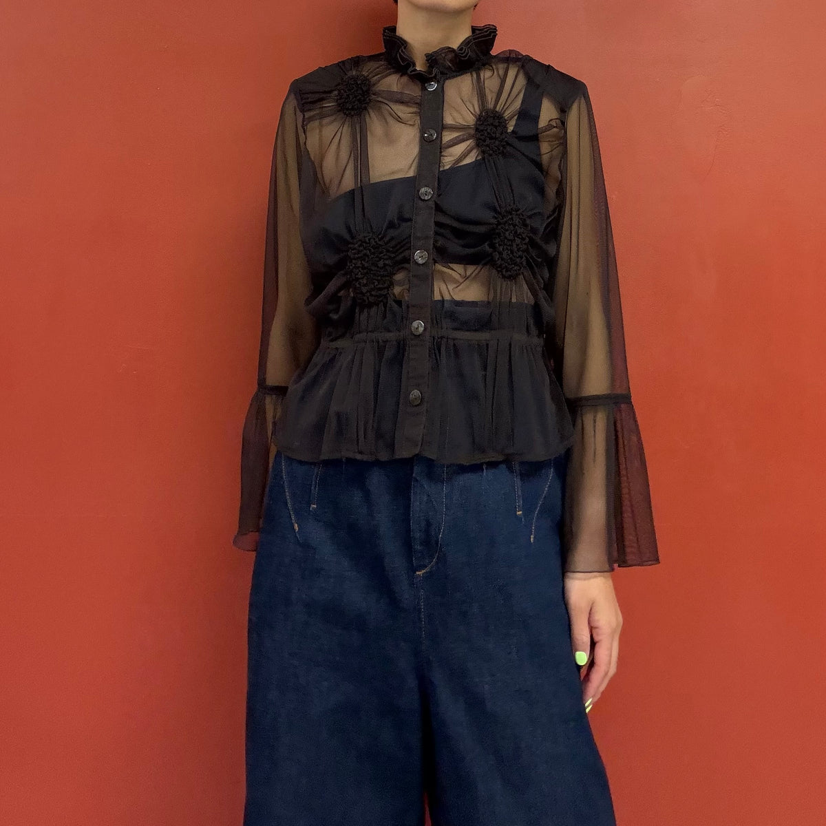 Mesh shibori shirt