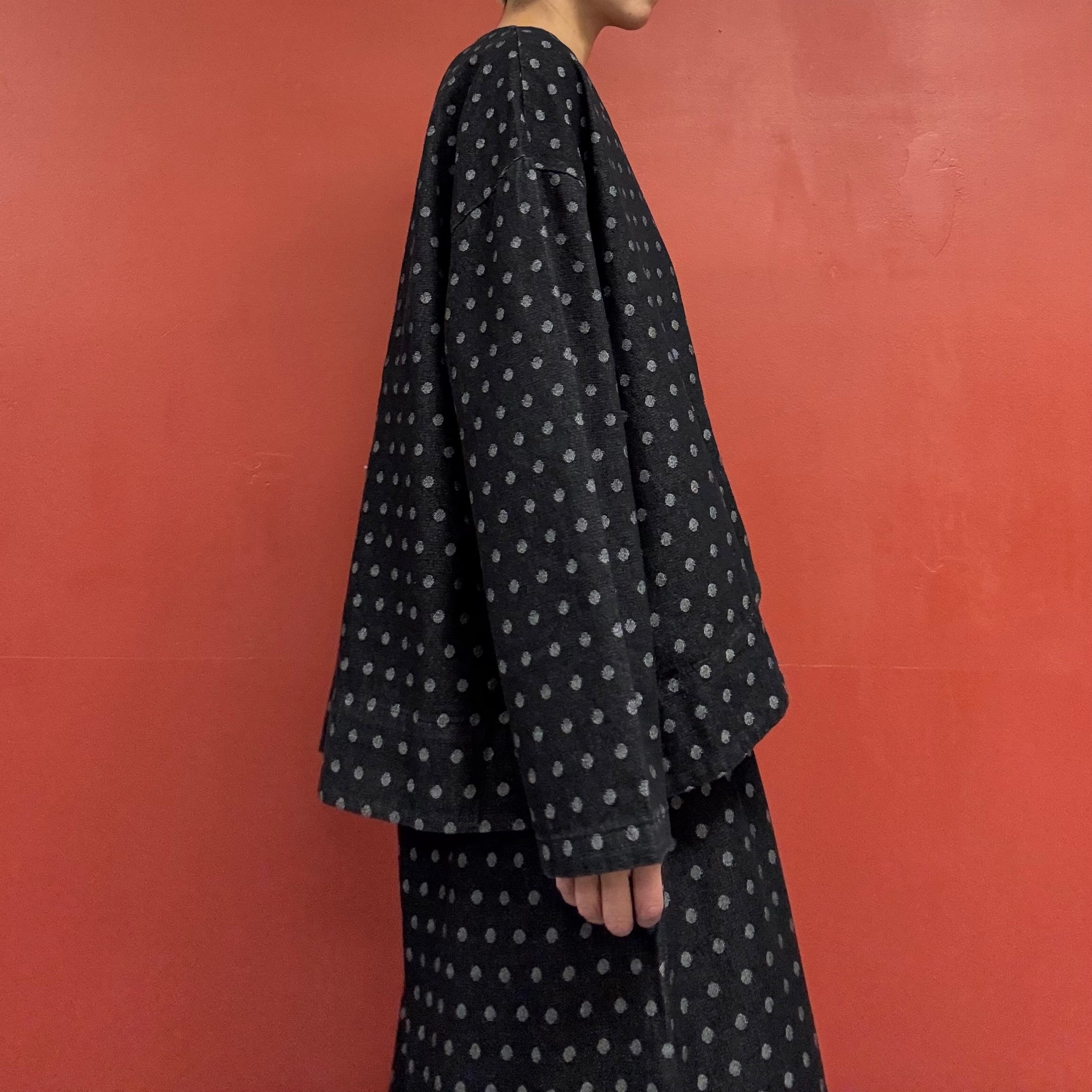 Polka-Dot Black Denim Jacket