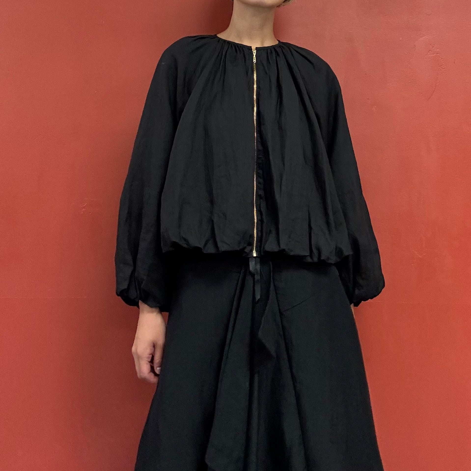 Puffy sleeves linen jacket