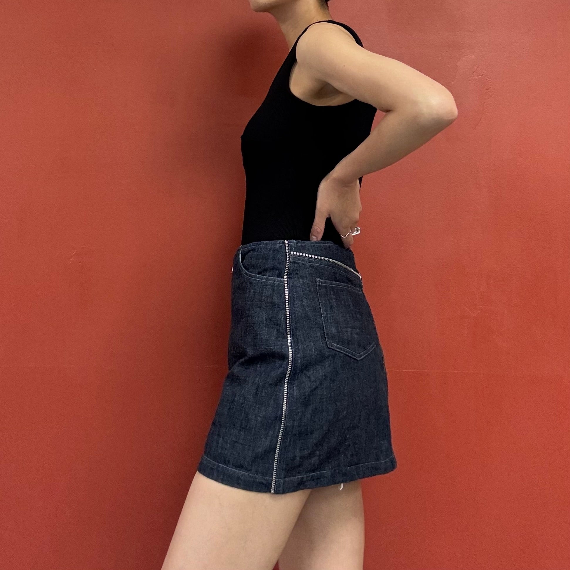90s00s double zip denim skirt