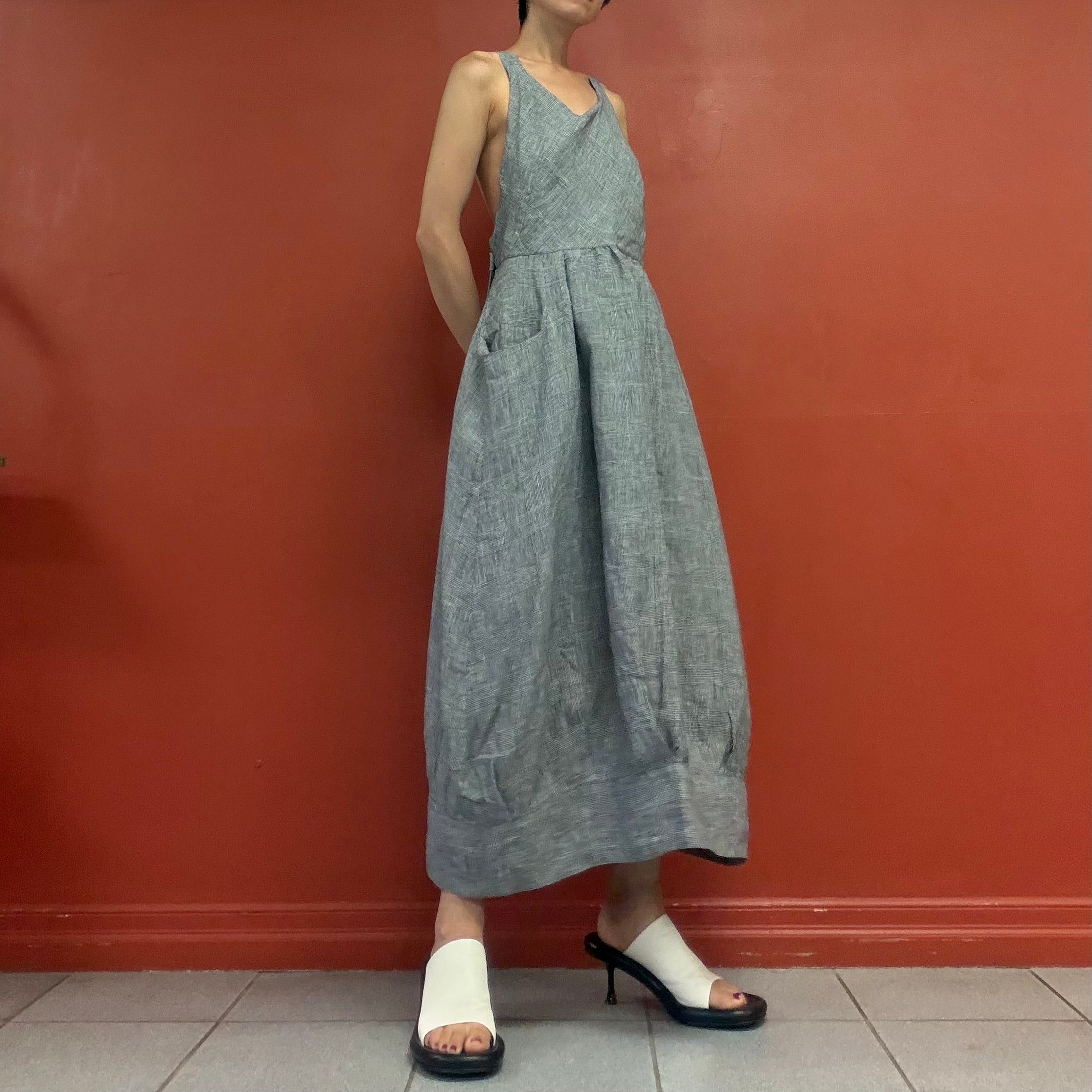 Linen apron dress