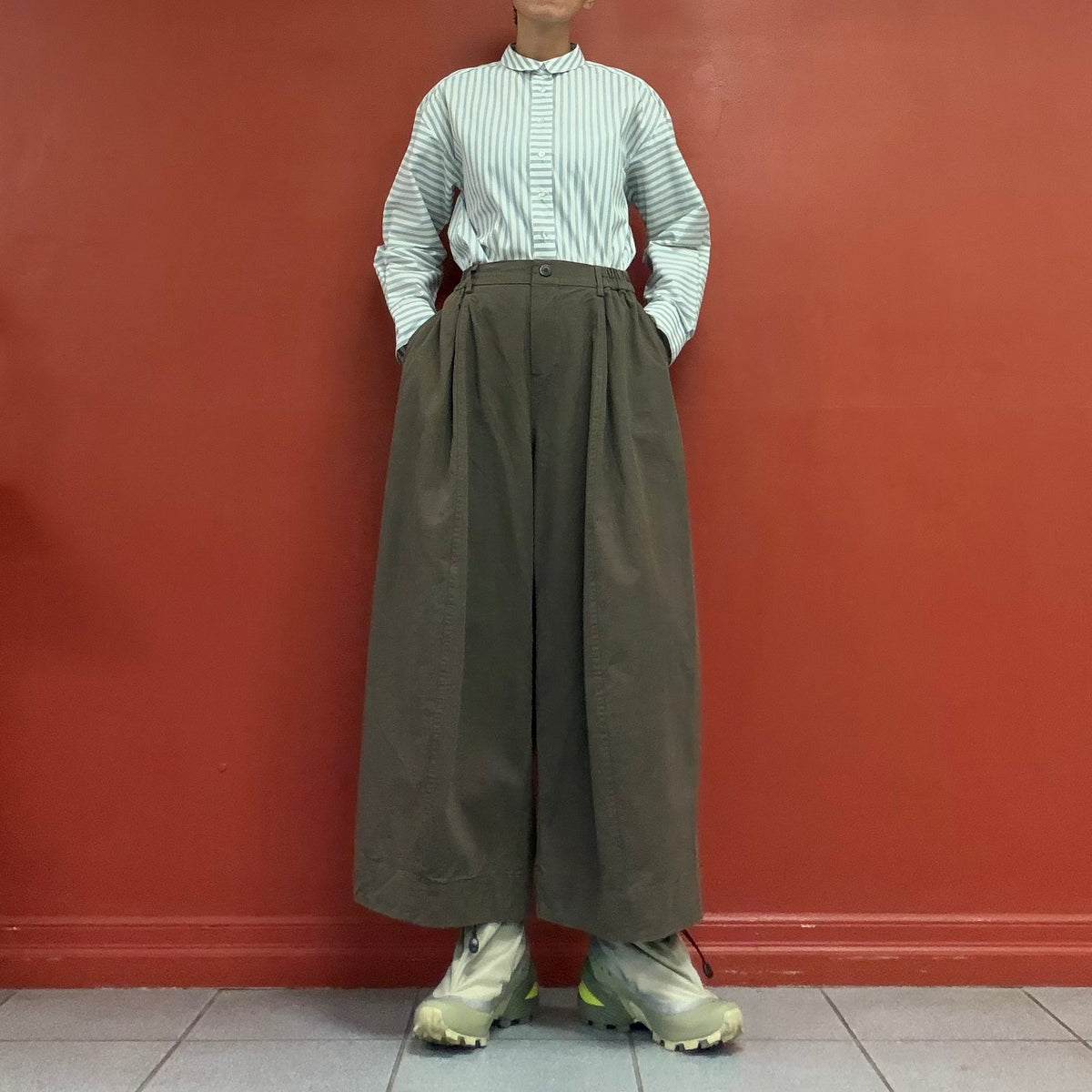 Cotton wide pants
