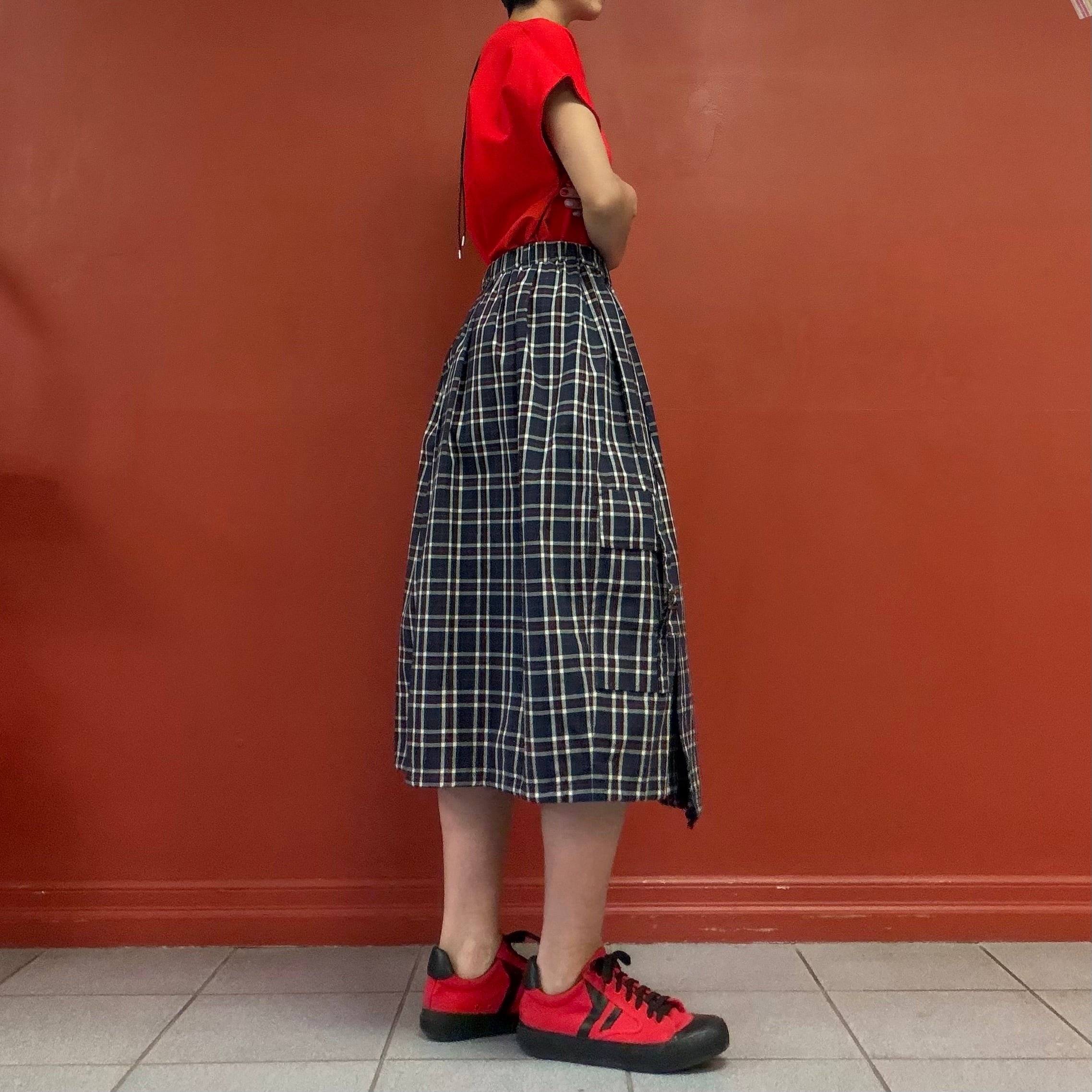 Made in Japan parachute plaid skirt
