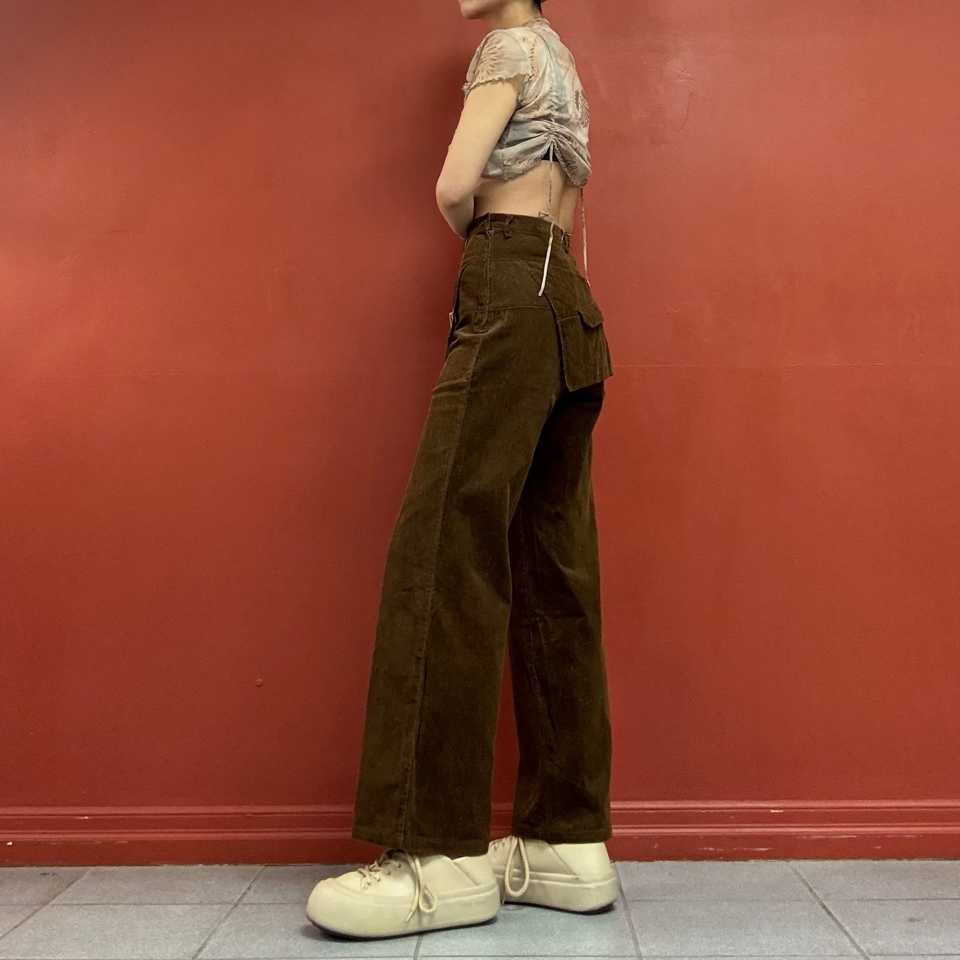 Cord Pants with Apron