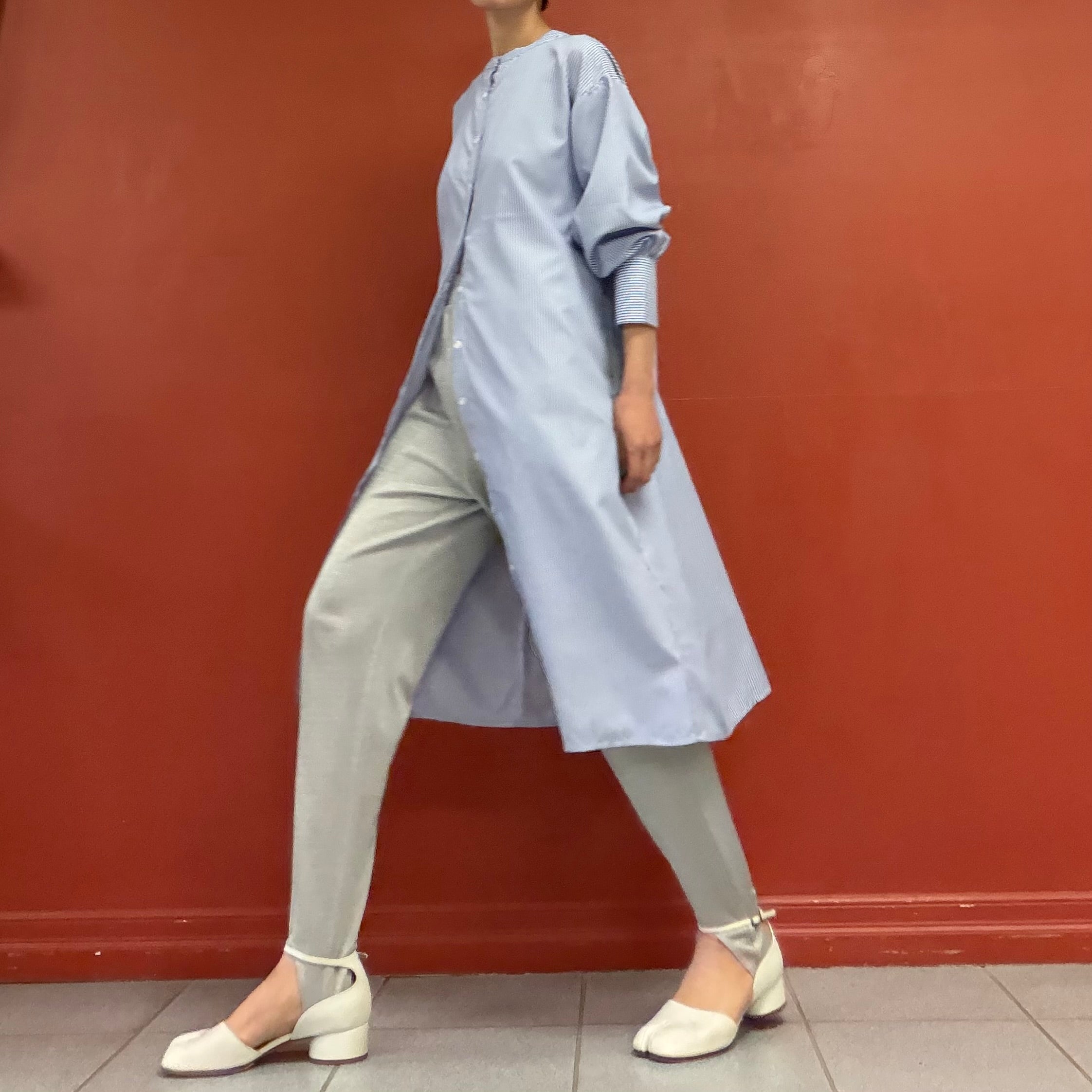 2way stripes long shirt