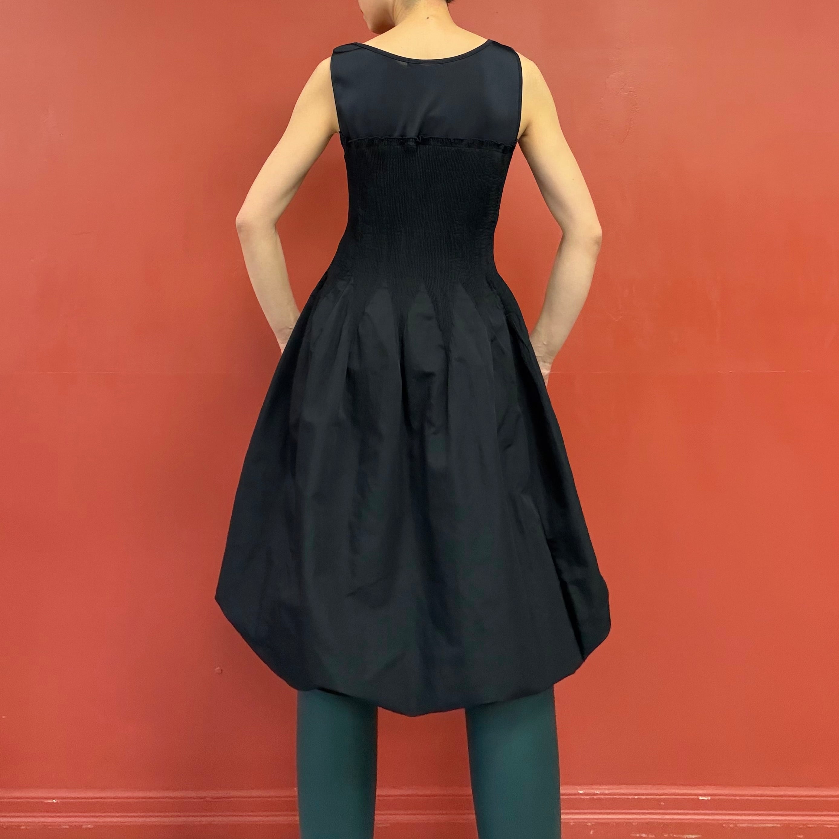 Flower embroidery bubble hem dress