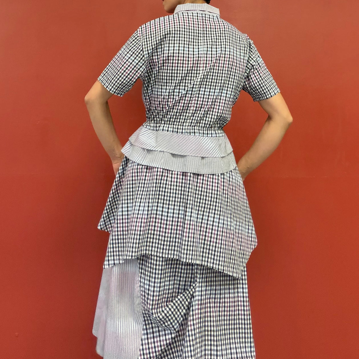Peplum check shirts