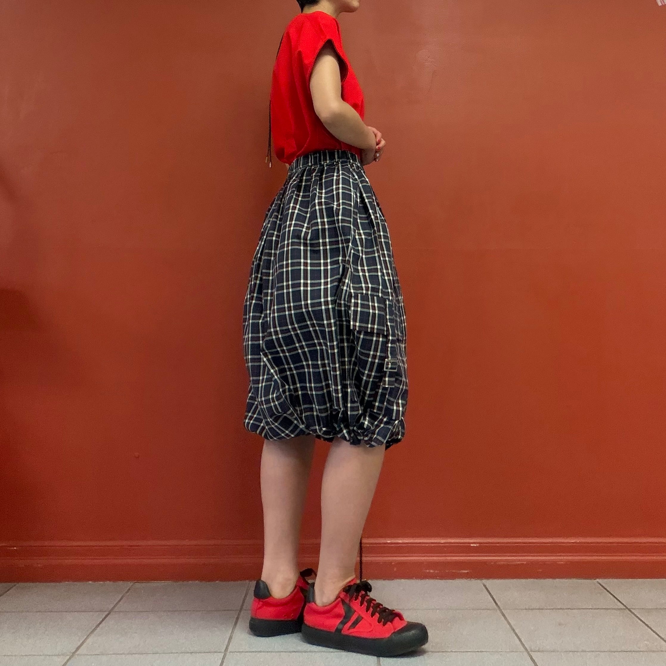 Made in Japan parachute plaid skirt