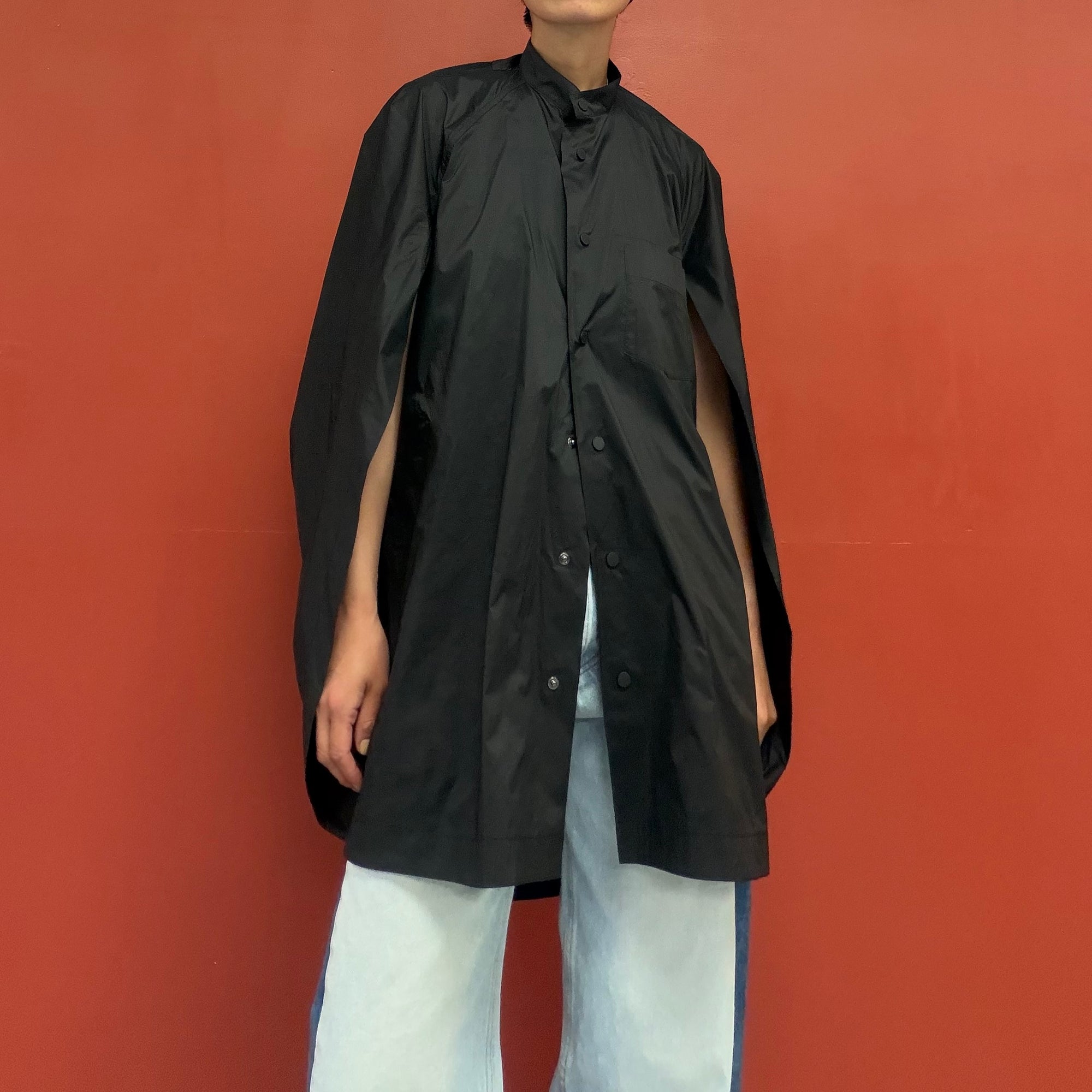 ISSEY MIYAKE polyester taffeta belted shirts