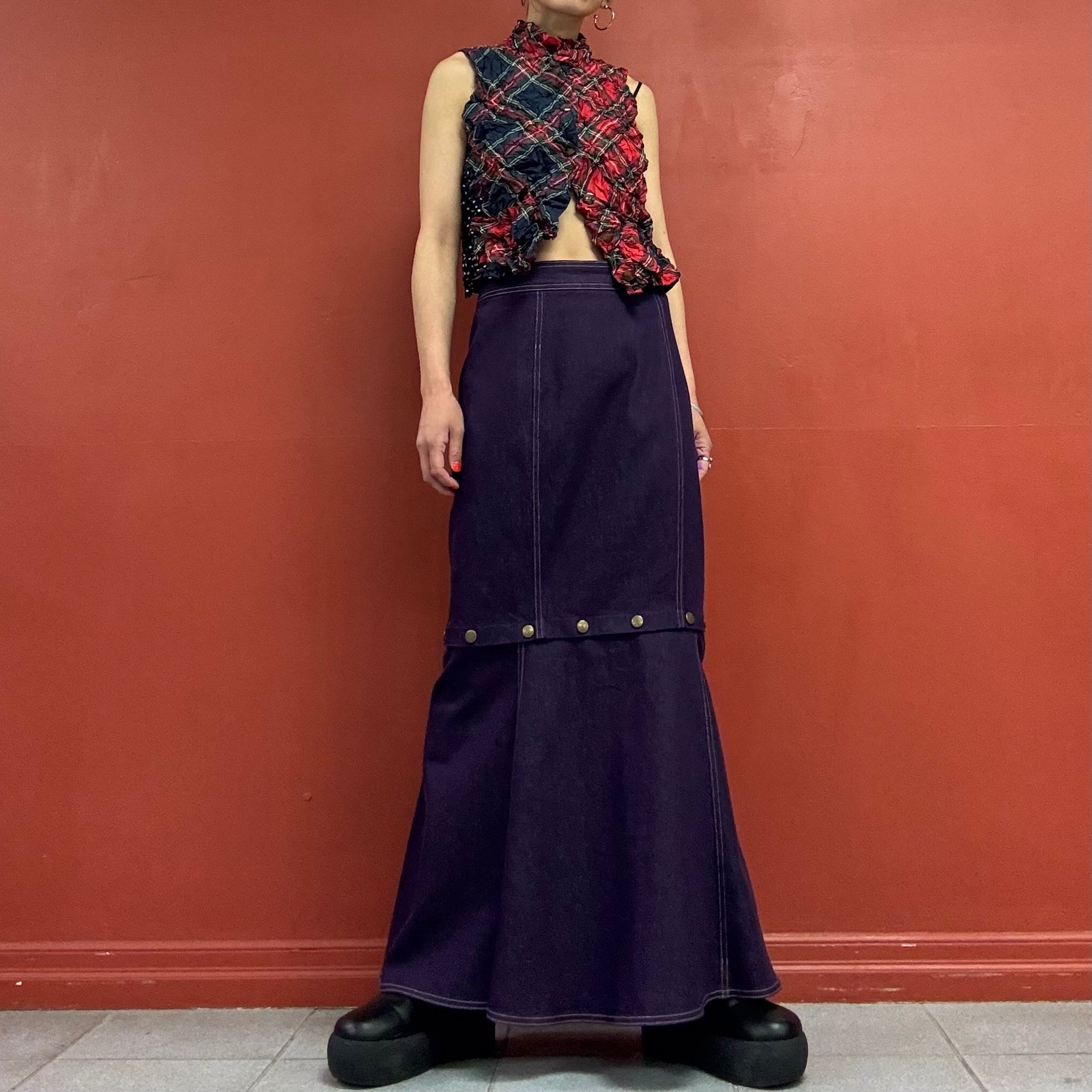 90s00s convertible skirt with snap buttons