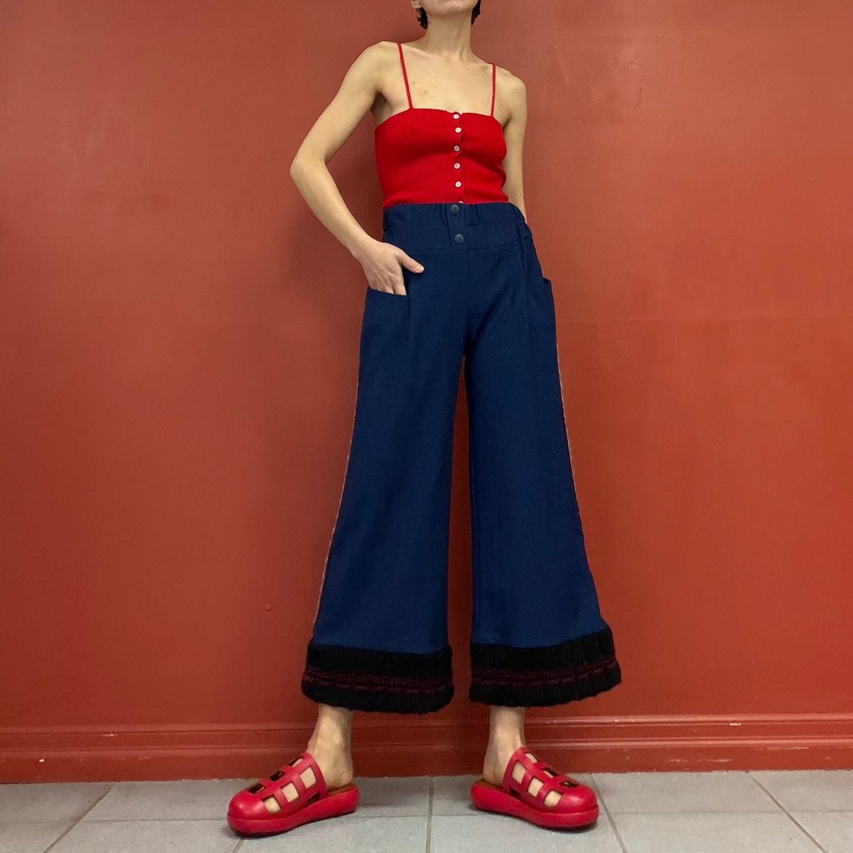 Wool flare pants