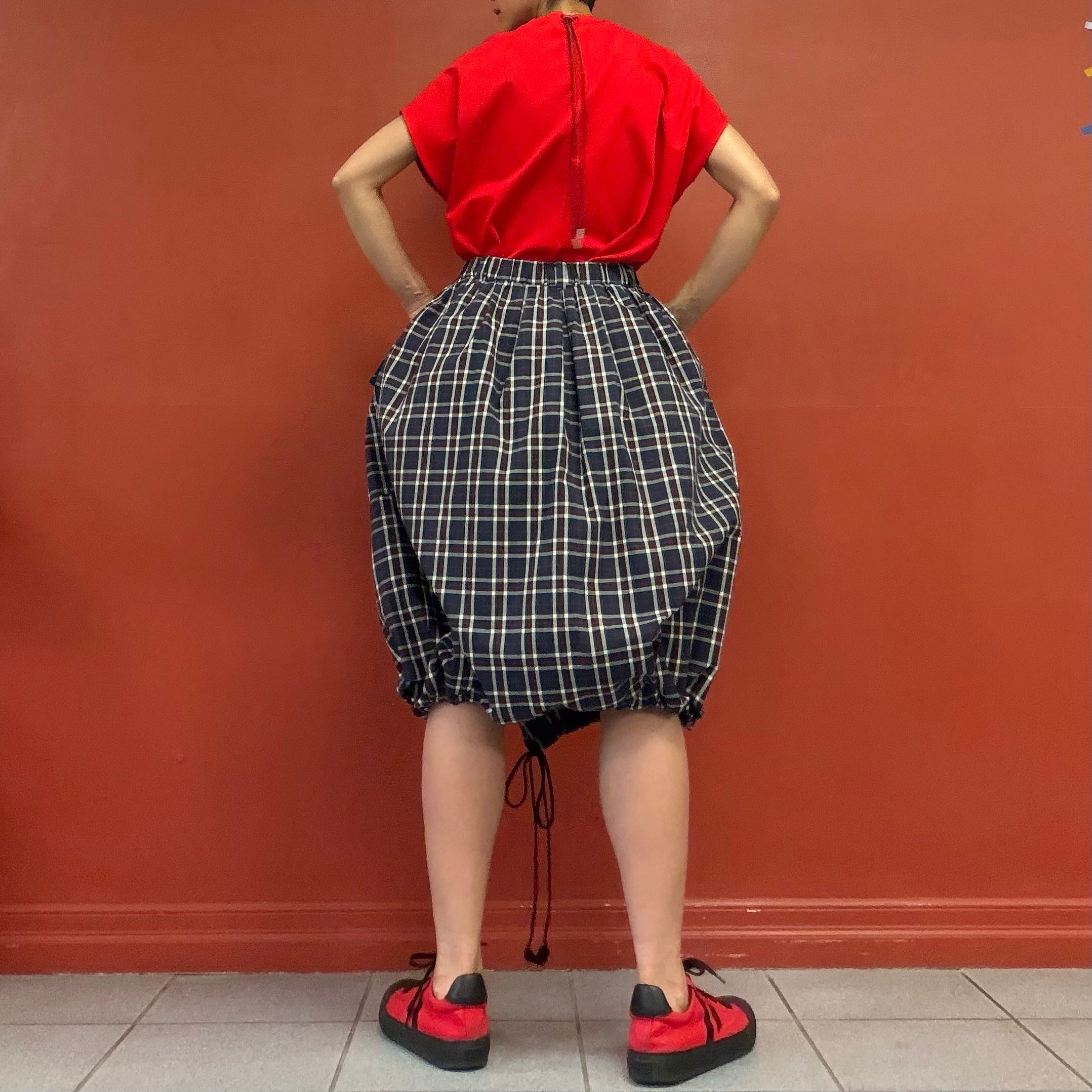 Made in Japan parachute plaid skirt