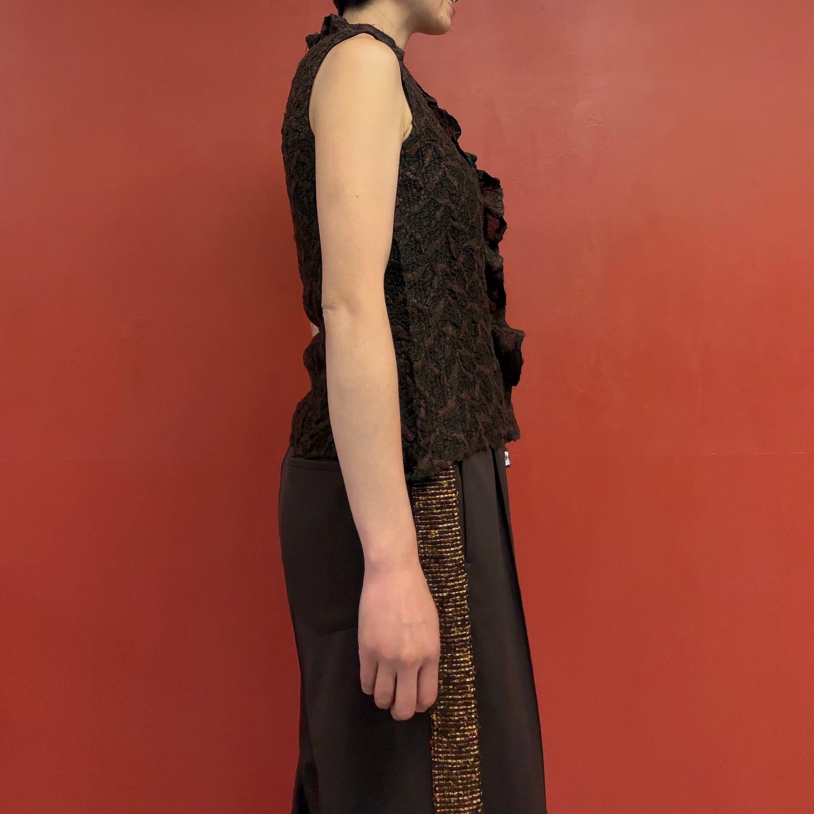 YOSHIKI HISHINUMA knit pleats top