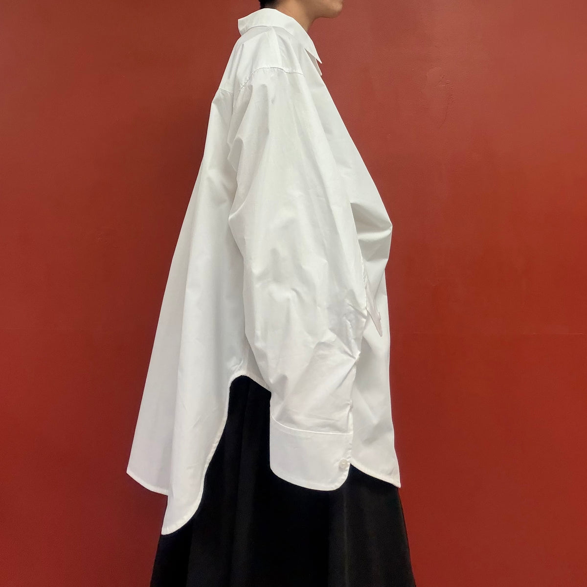 Split sleeve white shirt