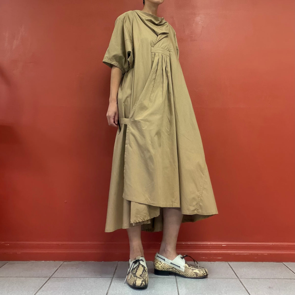 TAKEZO oversized dress with power shoulders