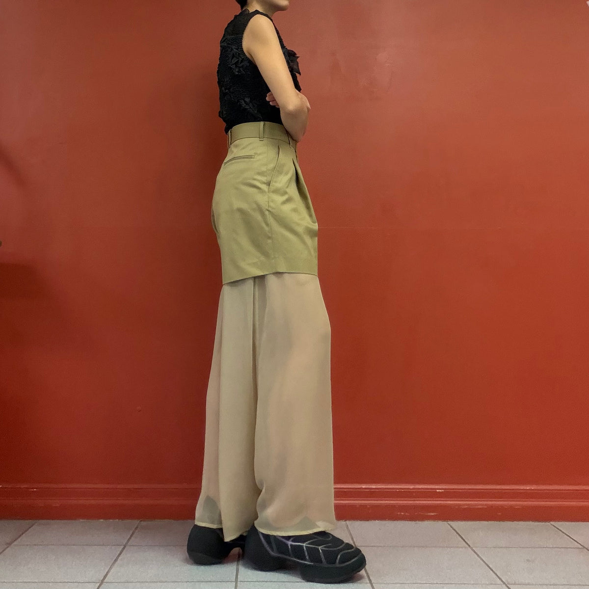 HYKE double layer wide trousers