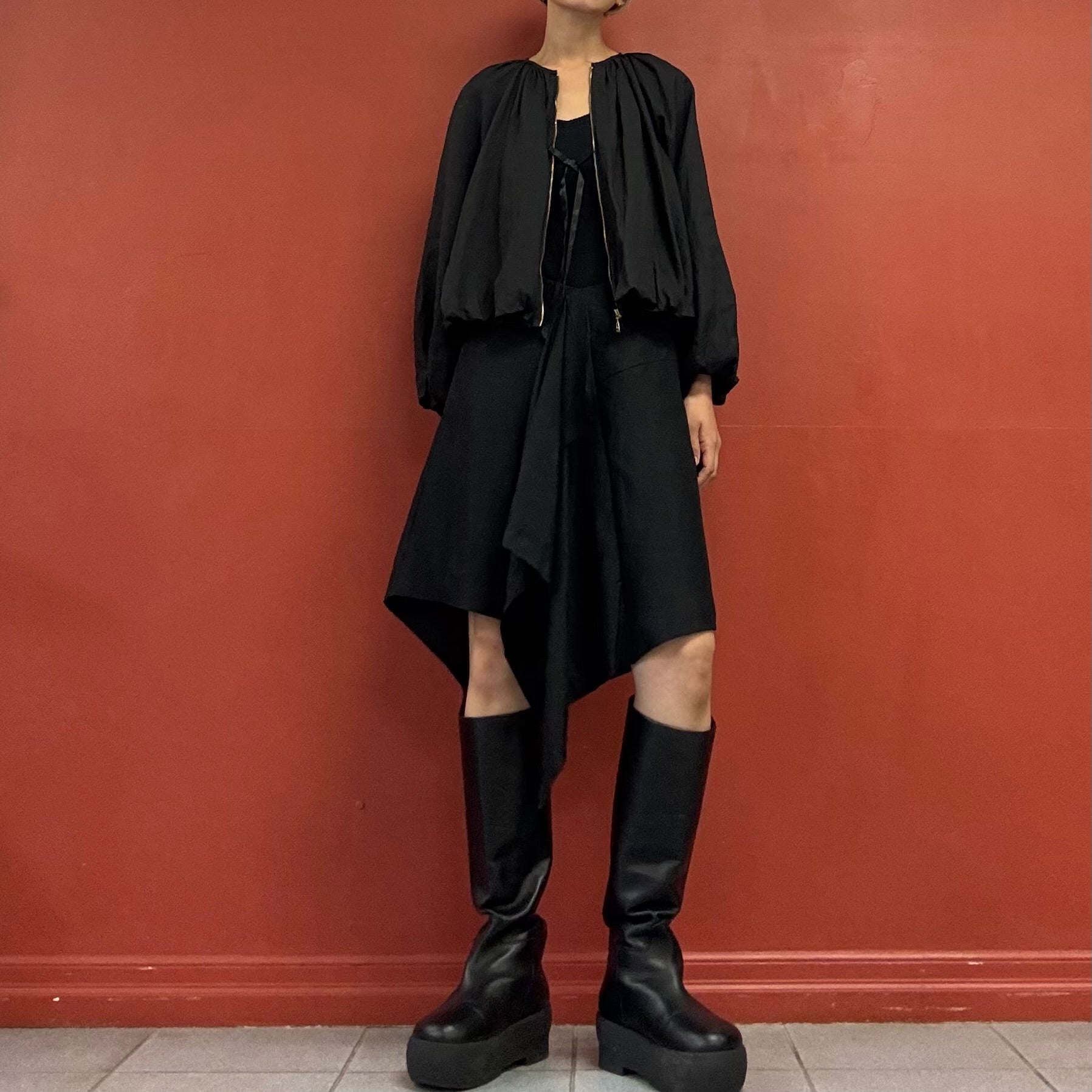 Puffy sleeves linen jacket