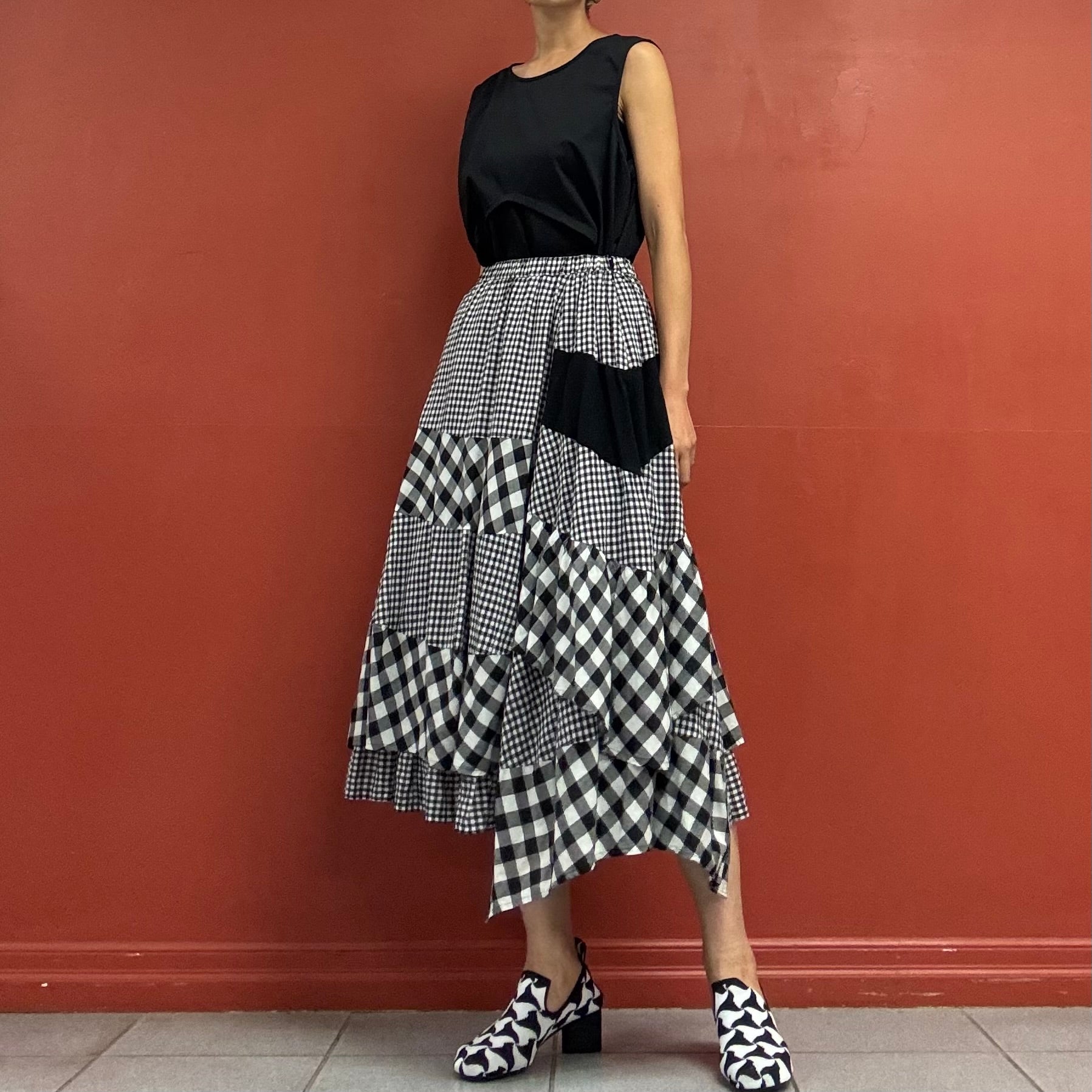 Random check skirt