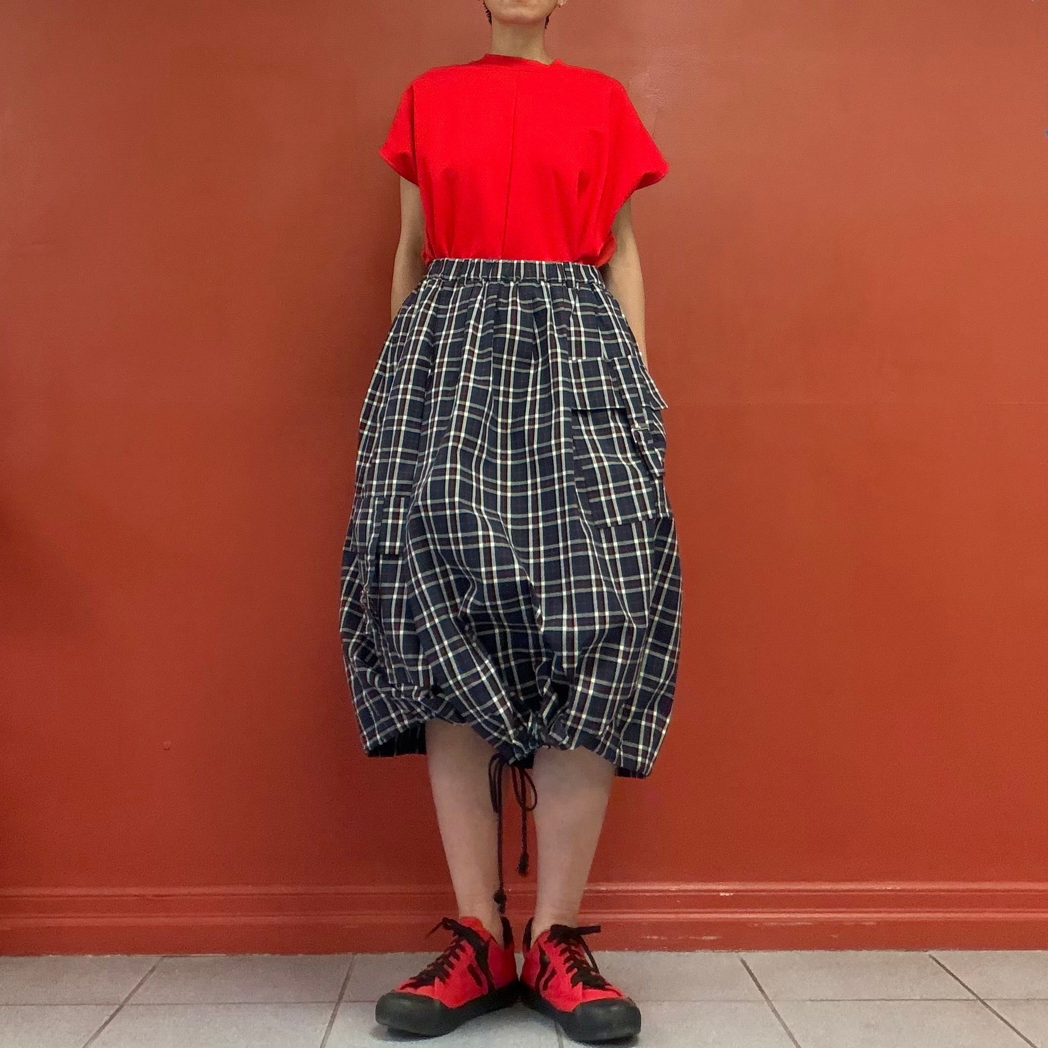 Made in Japan parachute plaid skirt