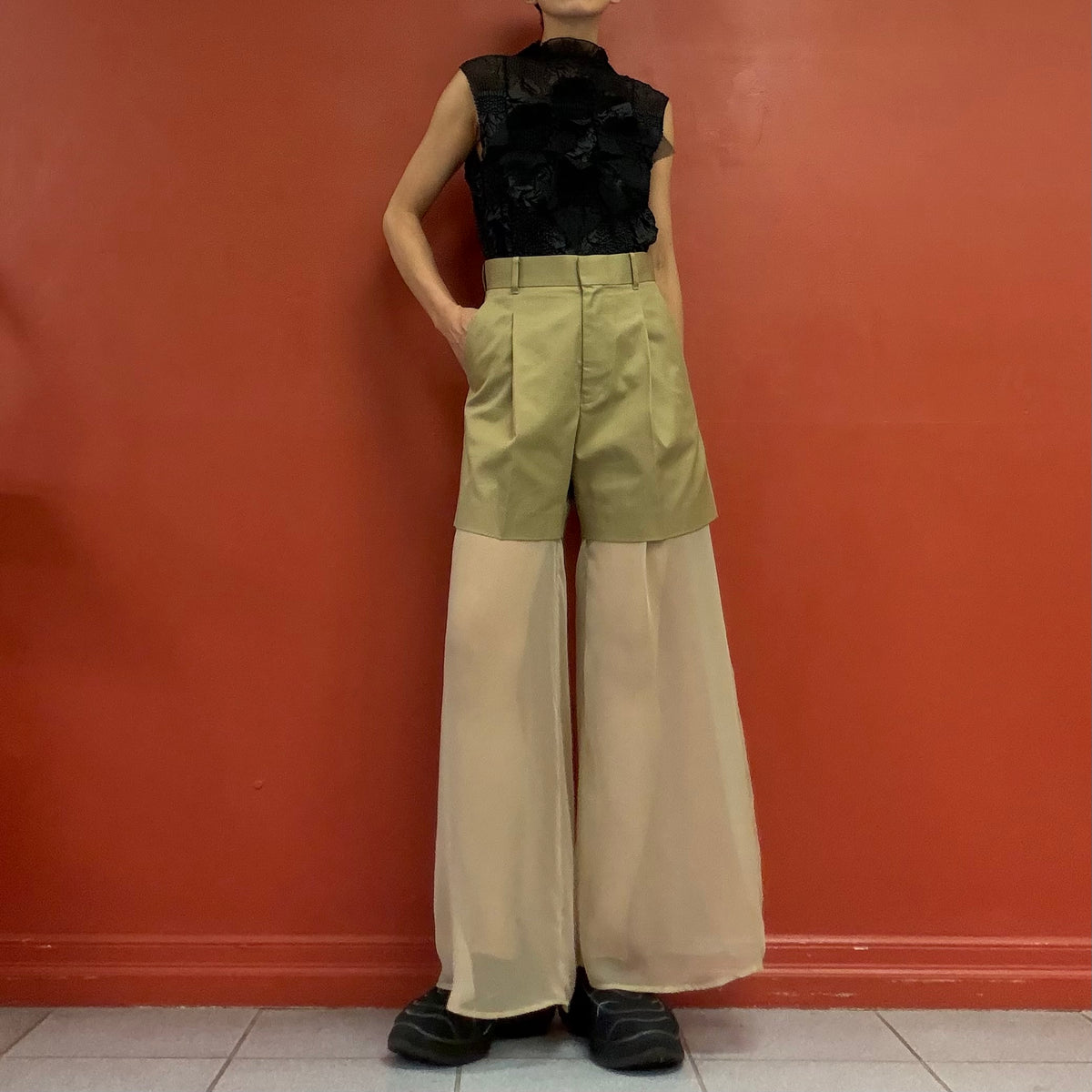 HYKE double layer wide trousers
