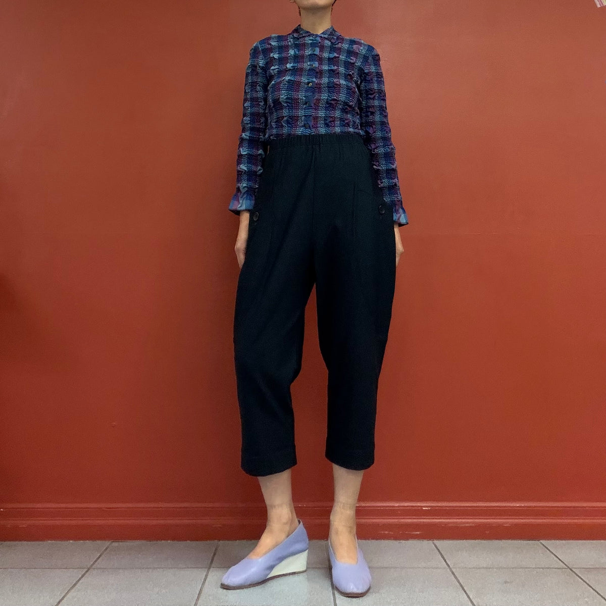 Cropped barrel leg pants