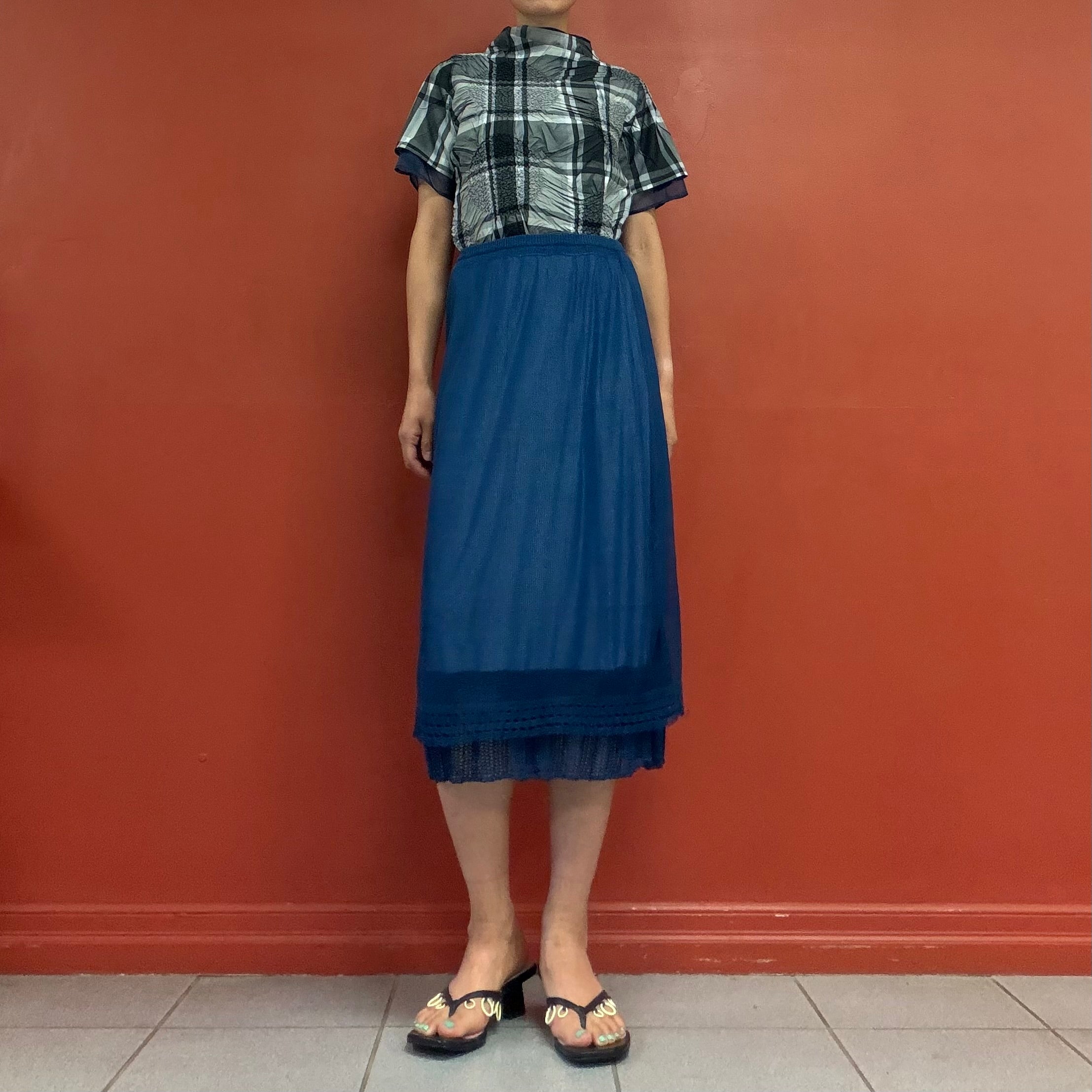 M.&KYOKO cobalt knit skirt