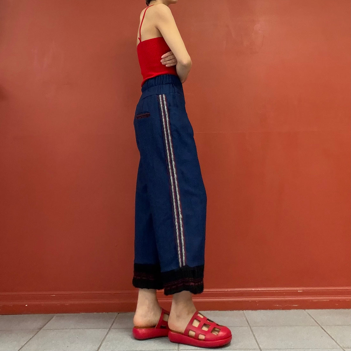 Wool flare pants