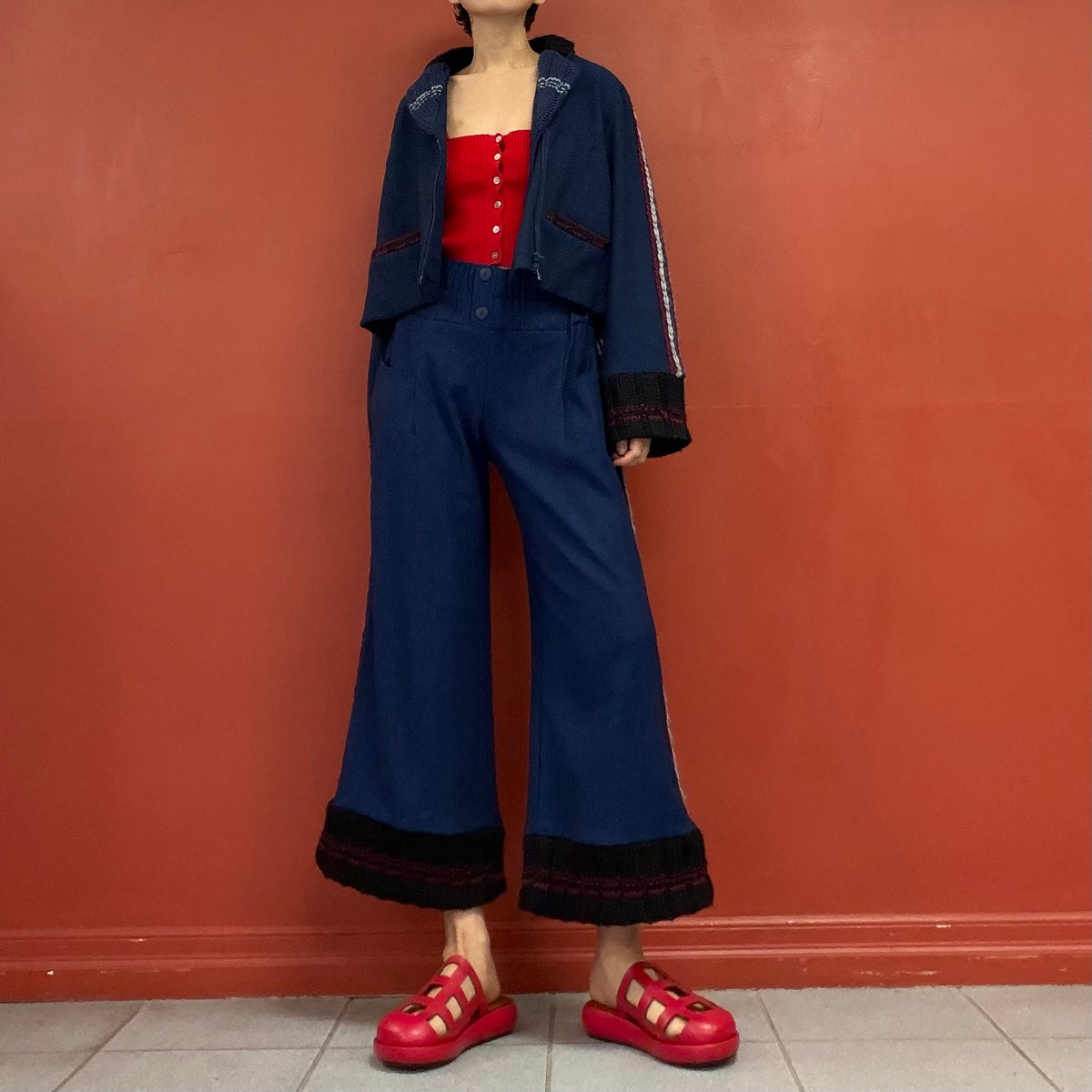 Wool flare pants