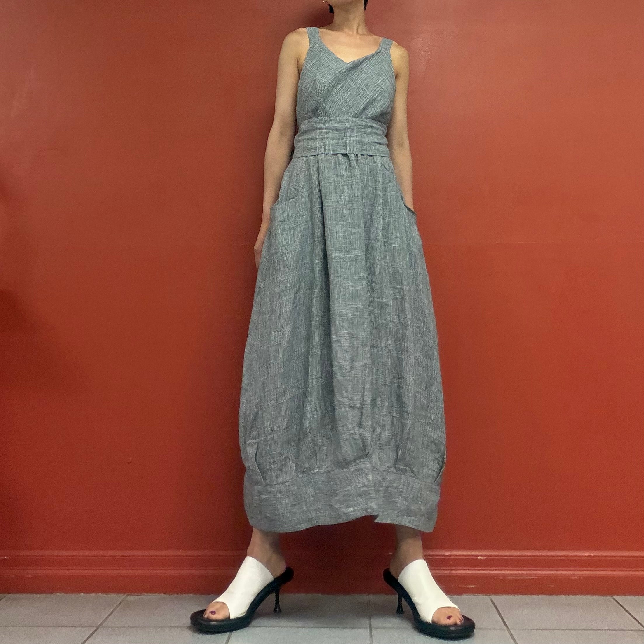 Linen apron dress