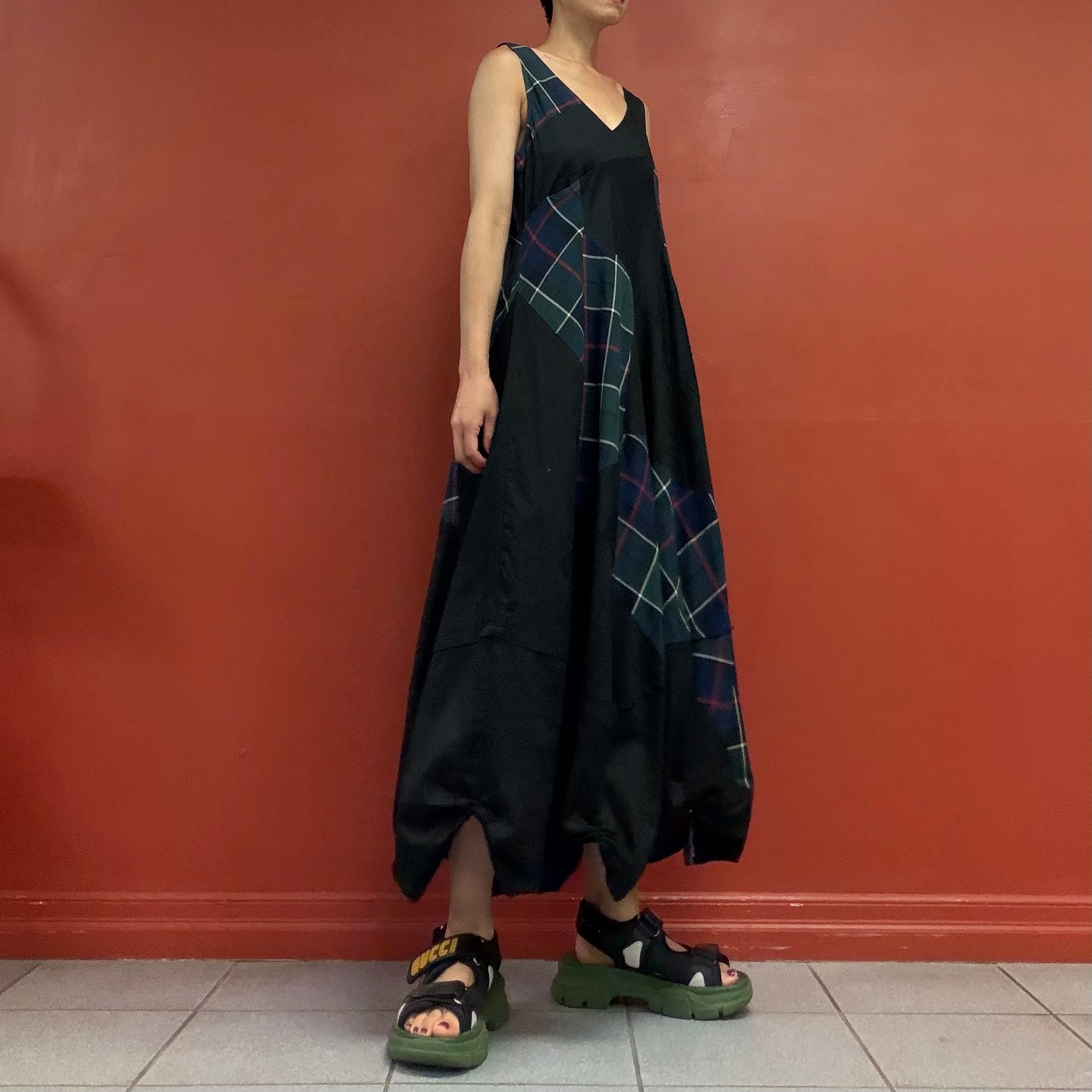 Patchwork balloon dress