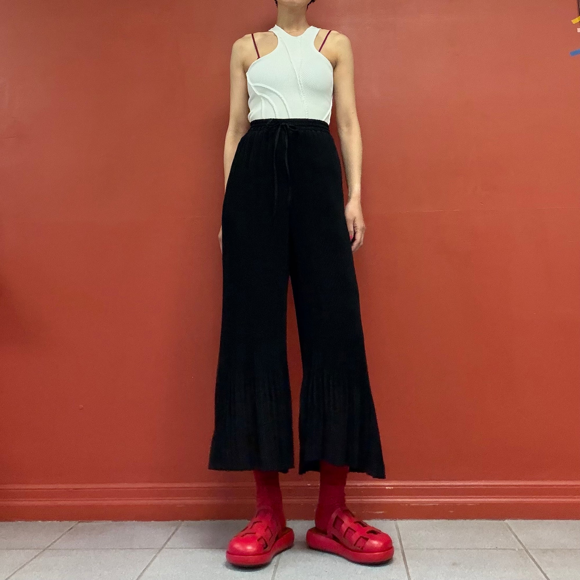 Pleated flared pants