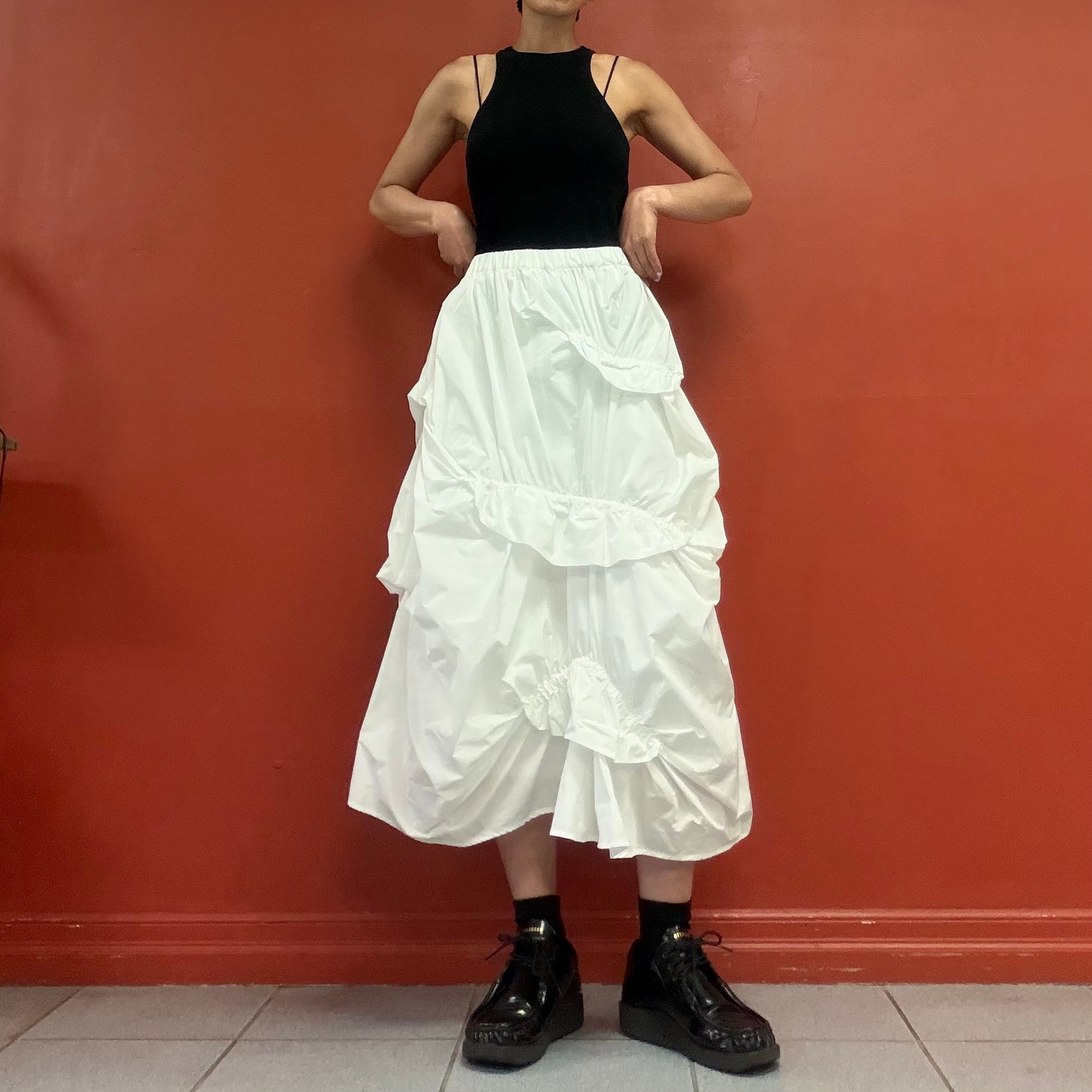 Kazuko Kitamura gathered taffeta skirt