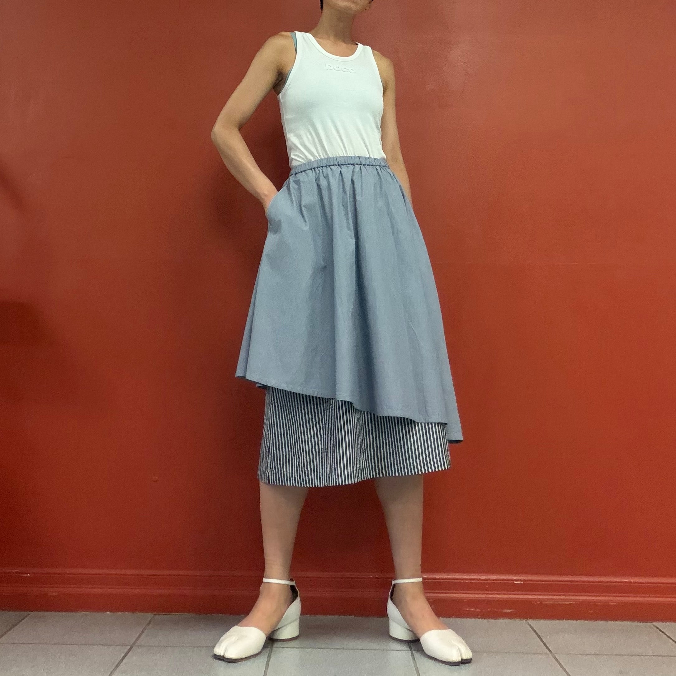 Kazuko Kitamura take off layered asymmetry skirt