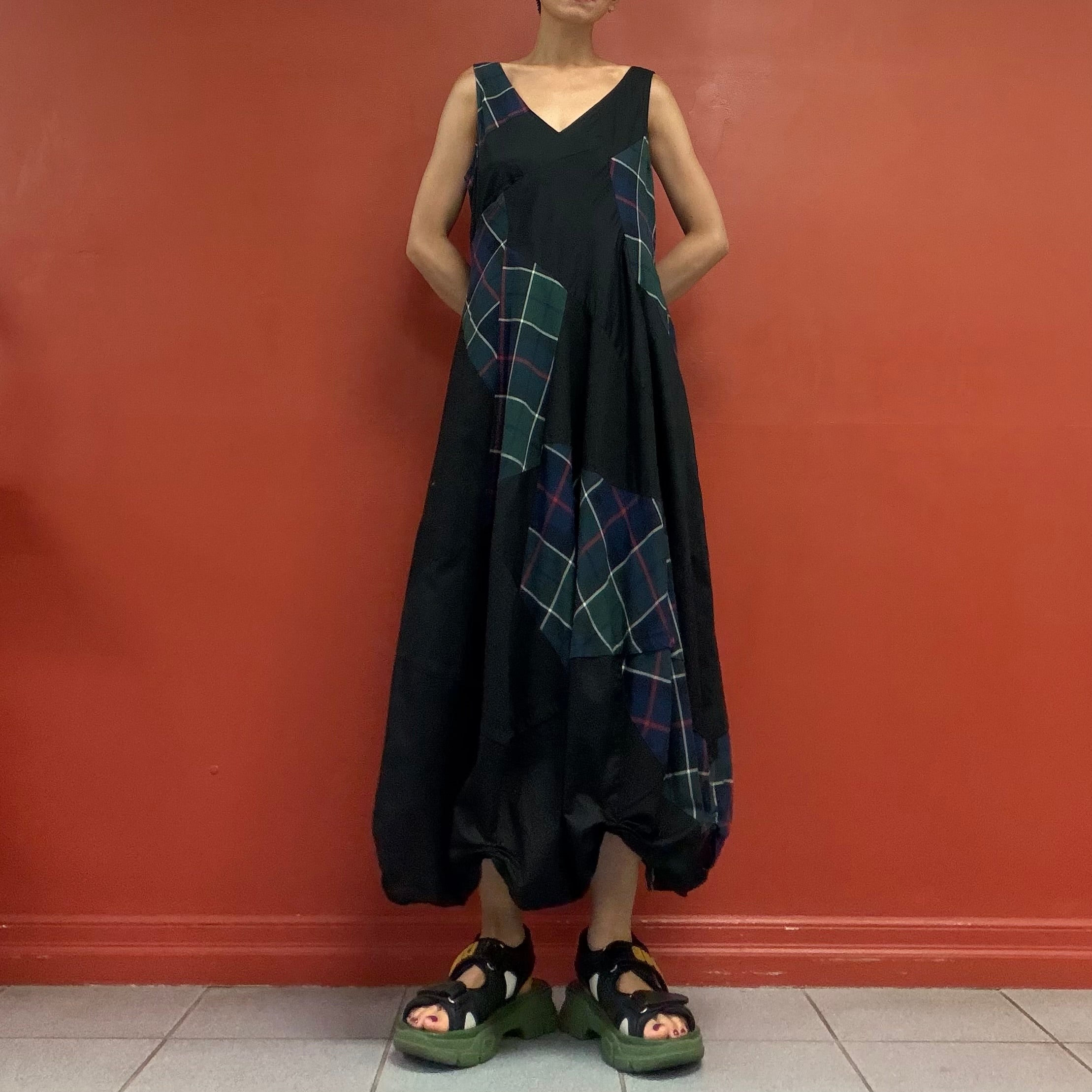 Patchwork balloon dress