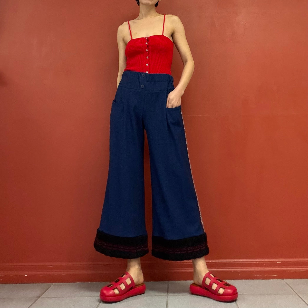 Wool flare pants