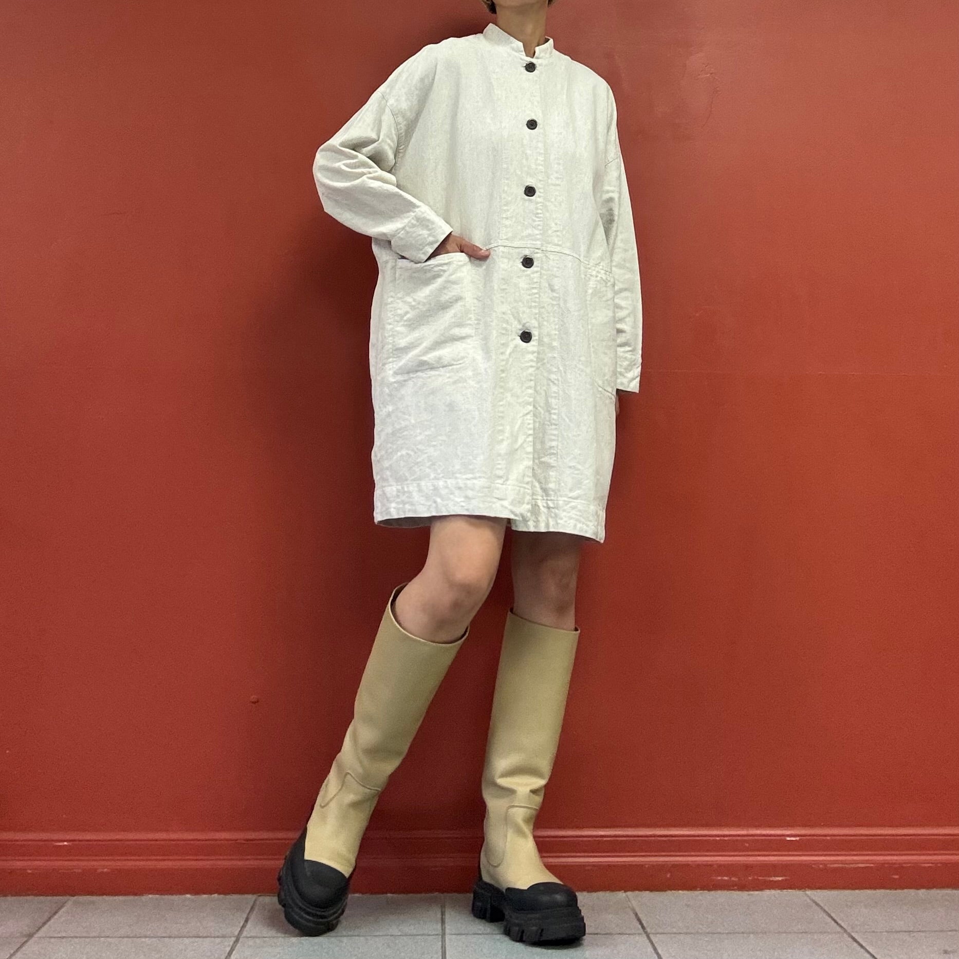 Linen blend overshirts with four-pockets