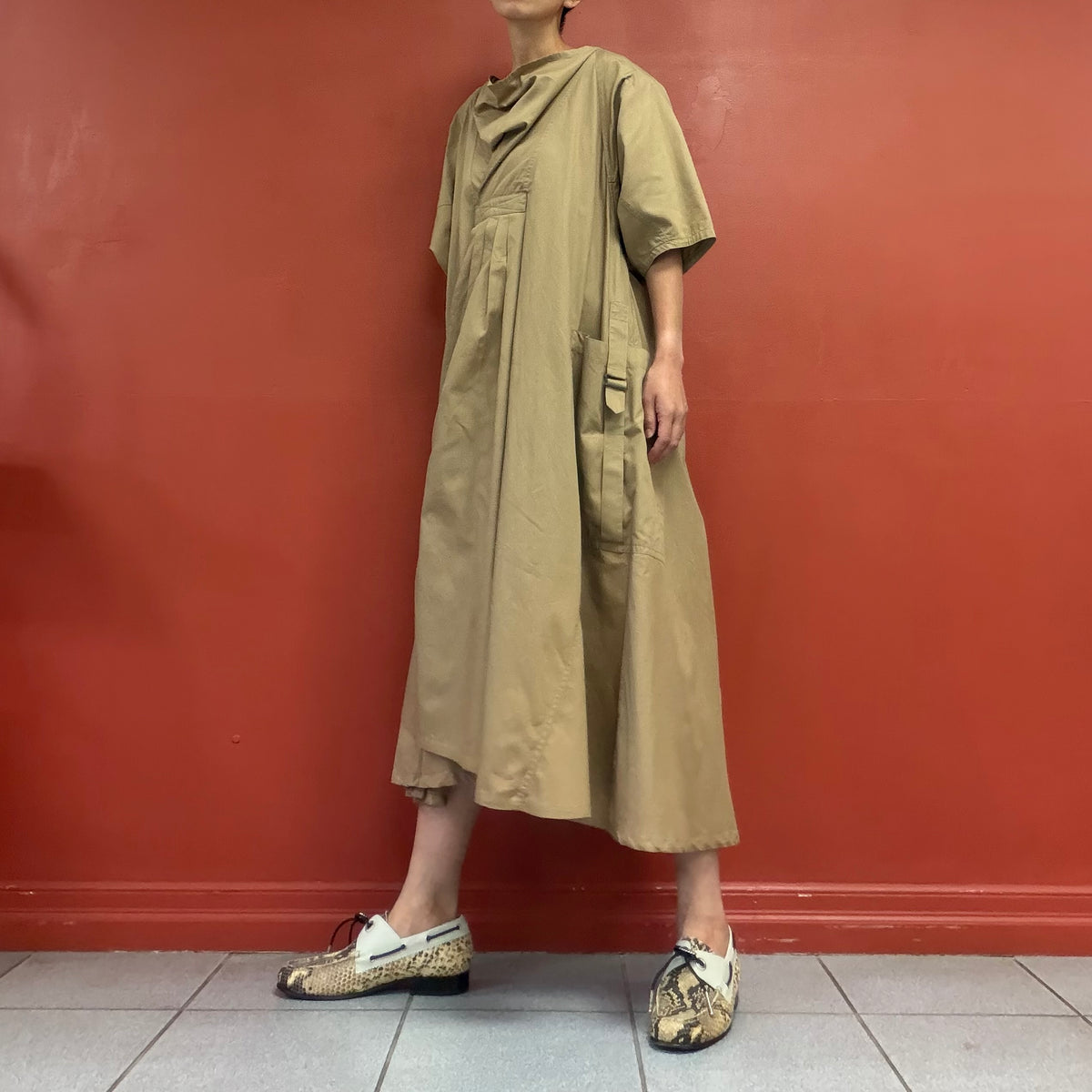 TAKEZO oversized dress with power shoulders