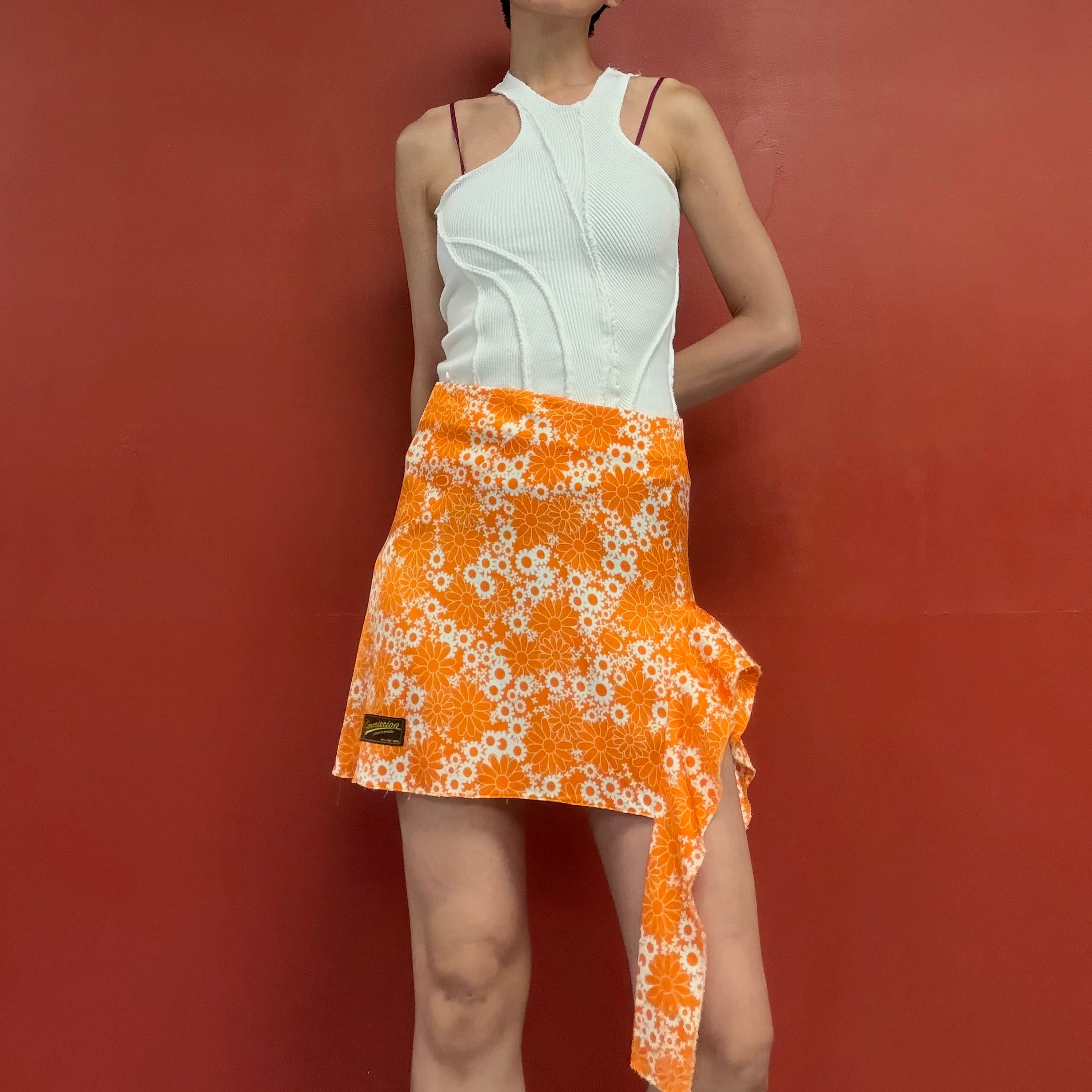Commission orange bloom asymmetrical skirt