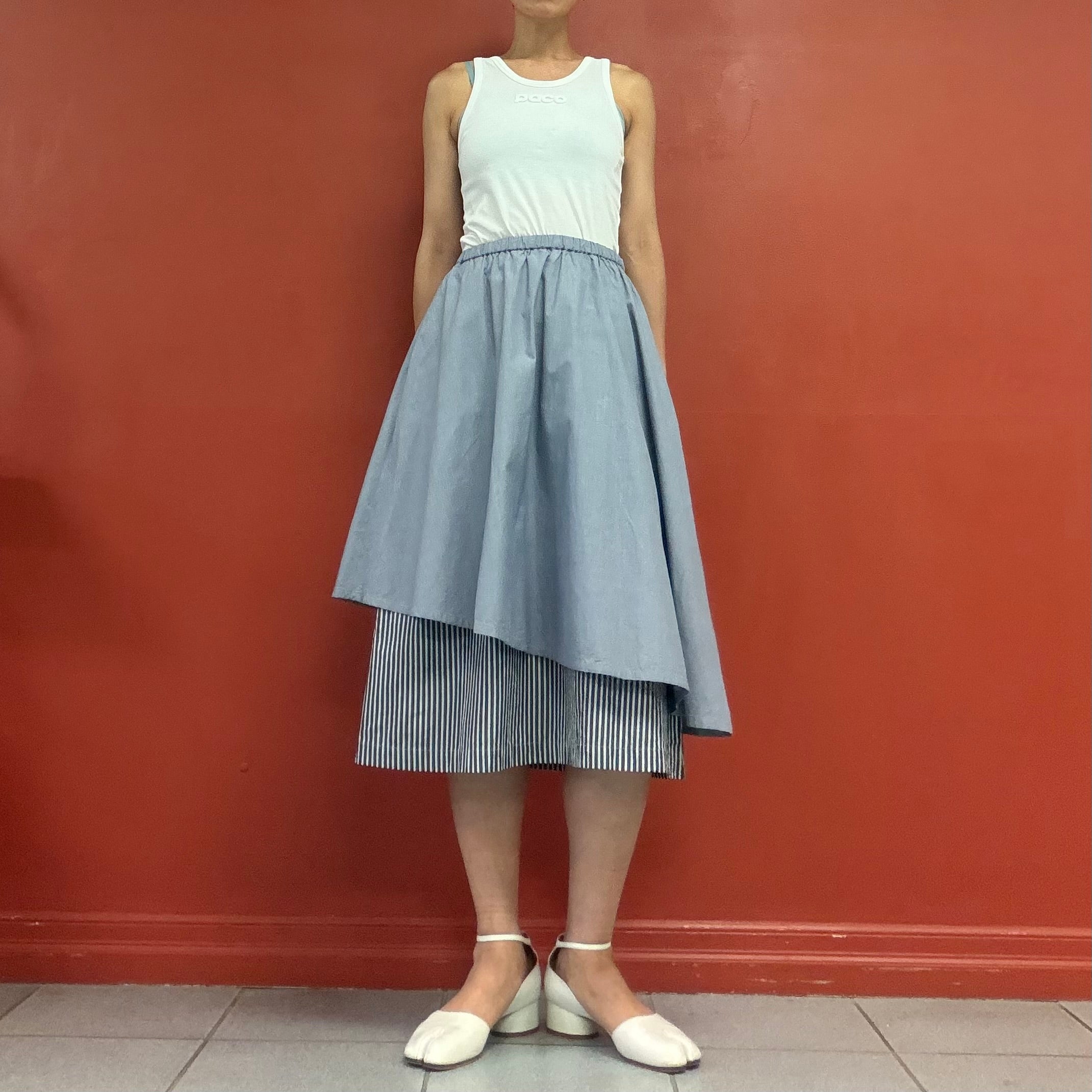 Kazuko Kitamura take off layered asymmetry skirt