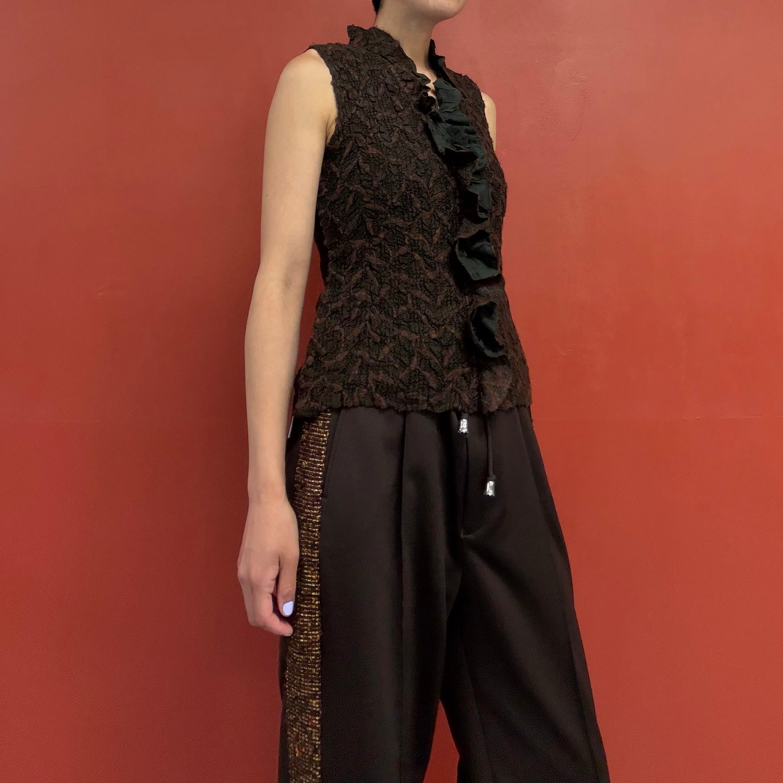 YOSHIKI HISHINUMA knit pleats top