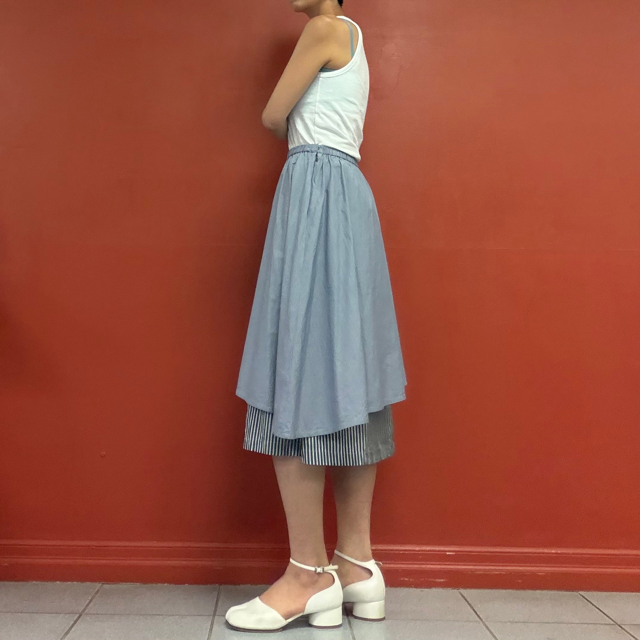 Kazuko Kitamura take off layered asymmetry skirt
