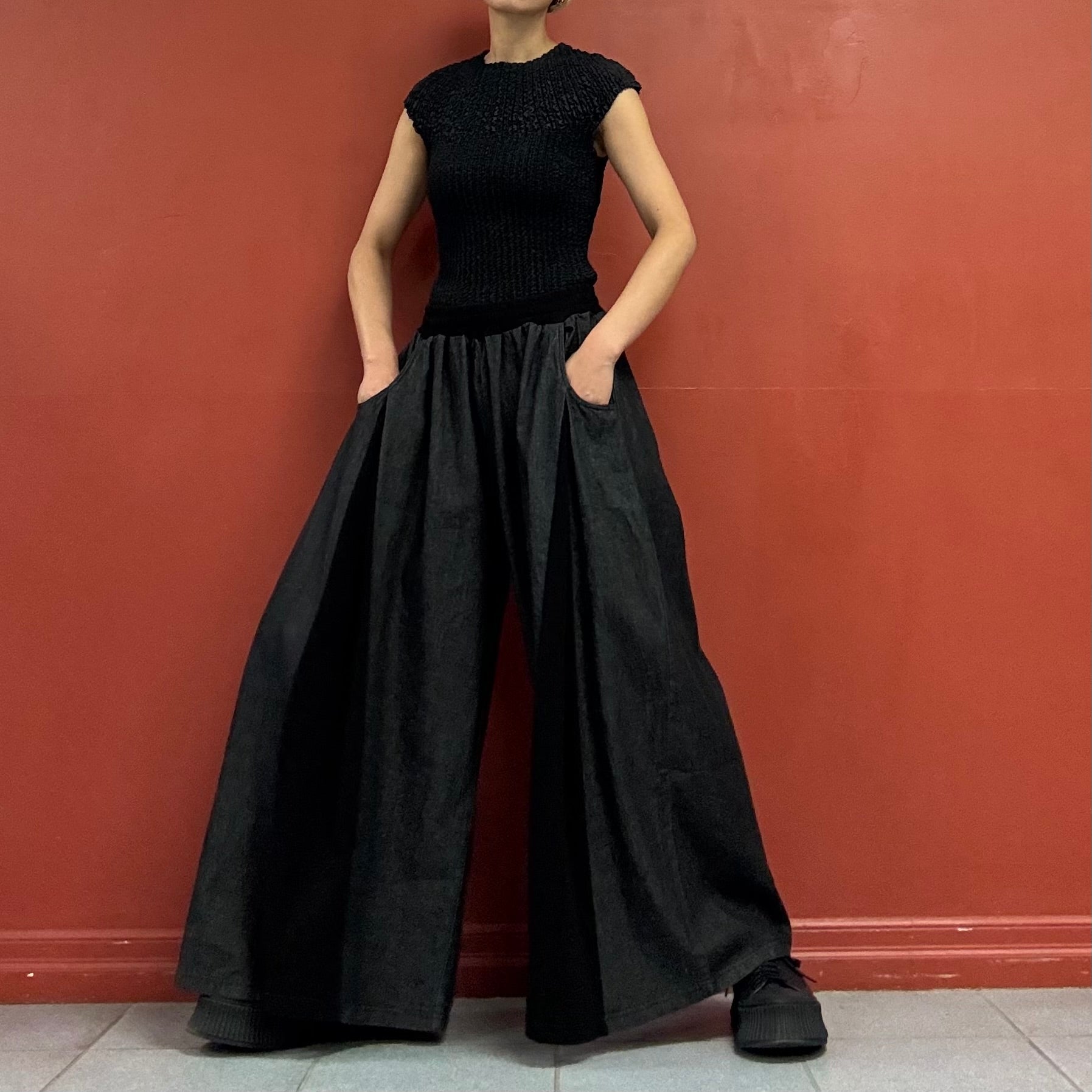 Panelled wide-leg pants