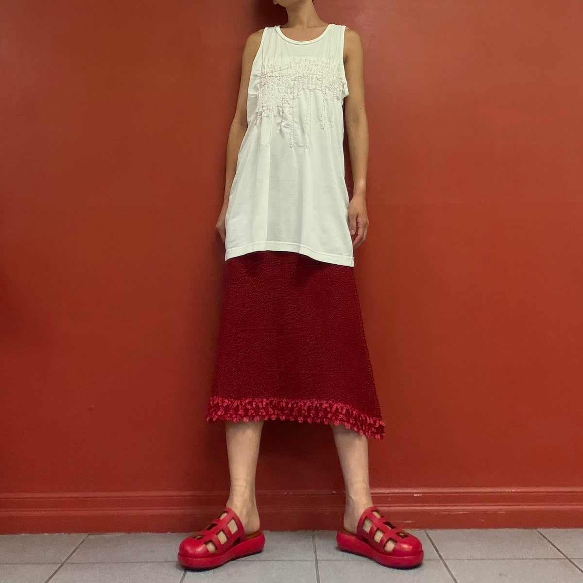 Hand stitched cotton tunic