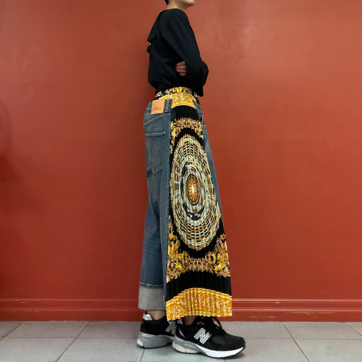 JUNYA WATANABE COMME des GARÇONS scarf docking Levi’s jeans