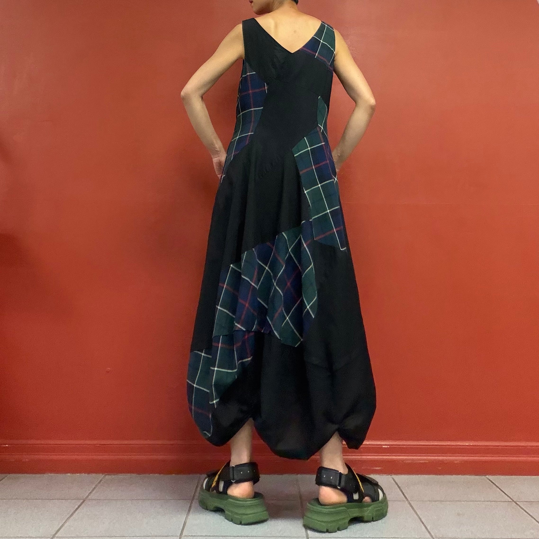 Patchwork balloon dress
