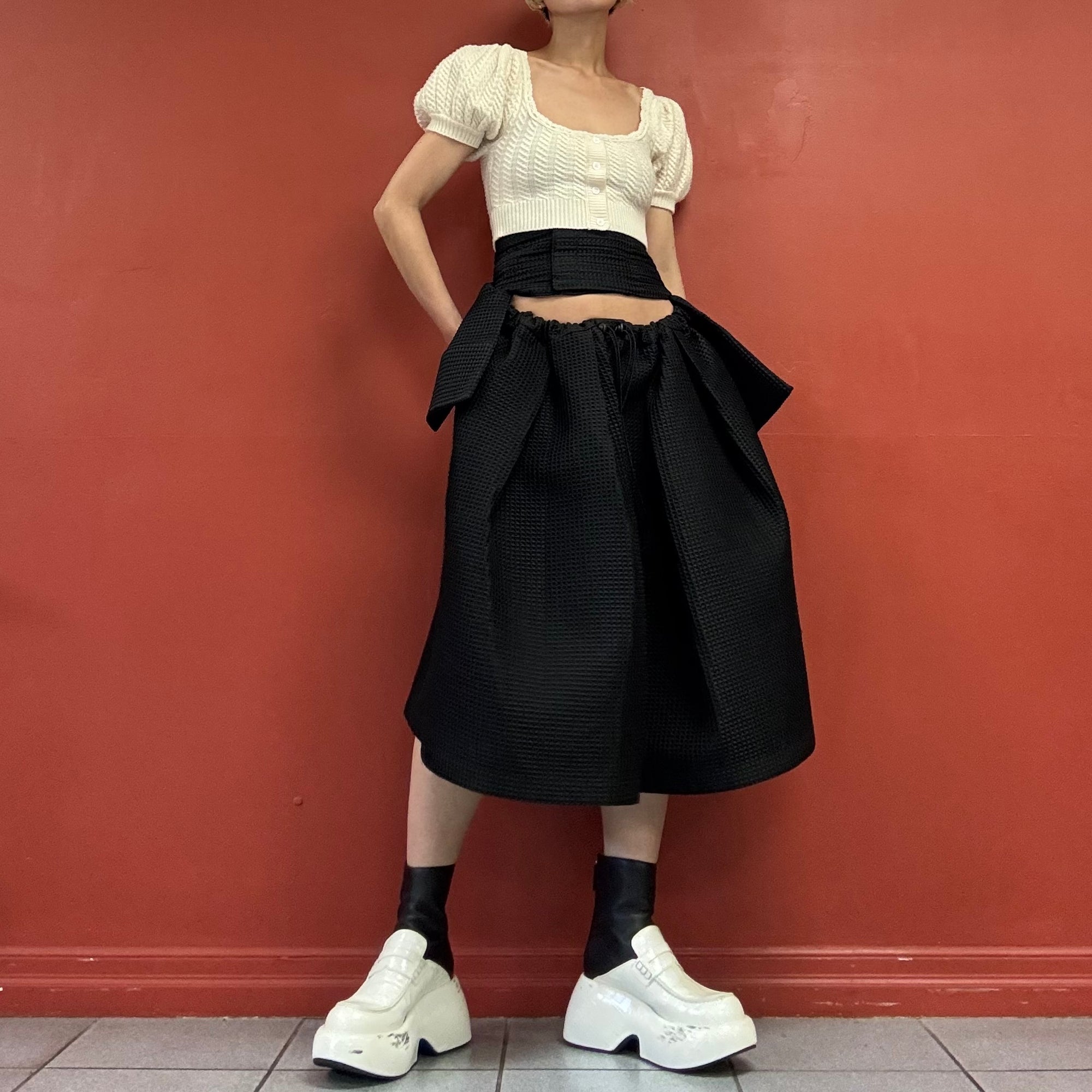 A.W.A.K.E. MODE hakama waffle shorts