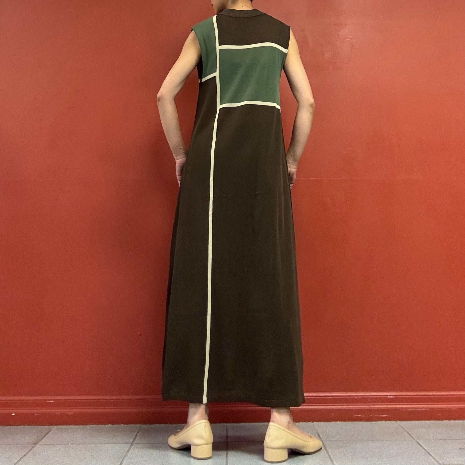 Deep slit knit dress