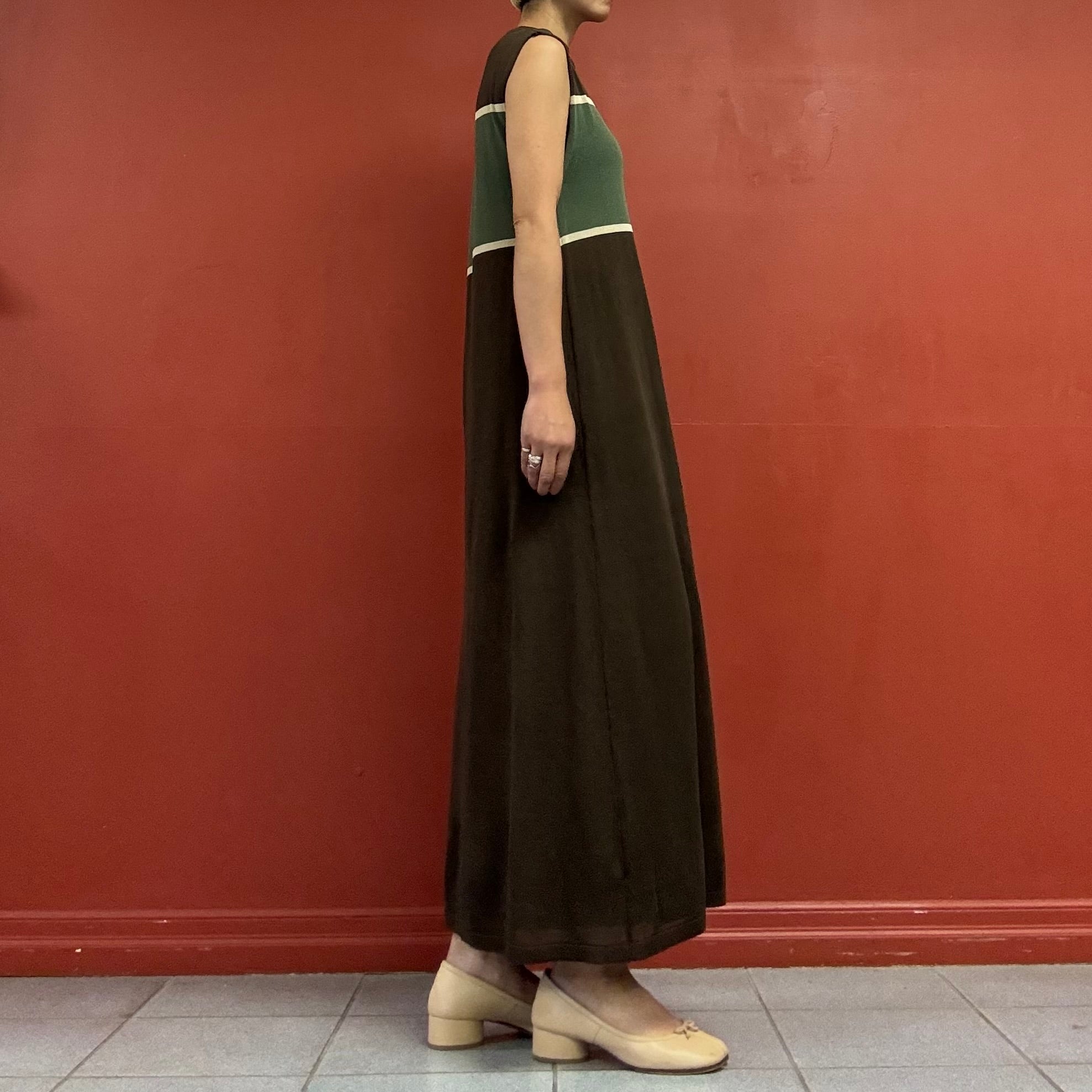 Deep slit knit dress